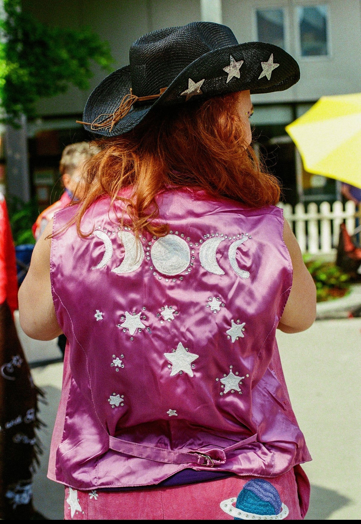 93% Stardust VTG Purple Suede Rhinestone Western Fringe Skirt + Vest  Set - LG