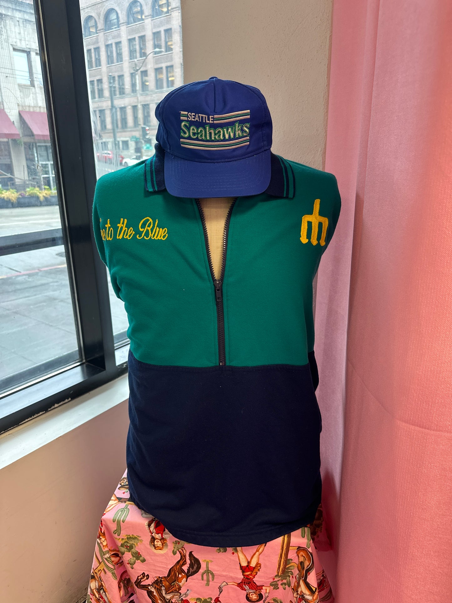"True to the Blue" Triton Mariners Vintage Quarter Zip Crewneck