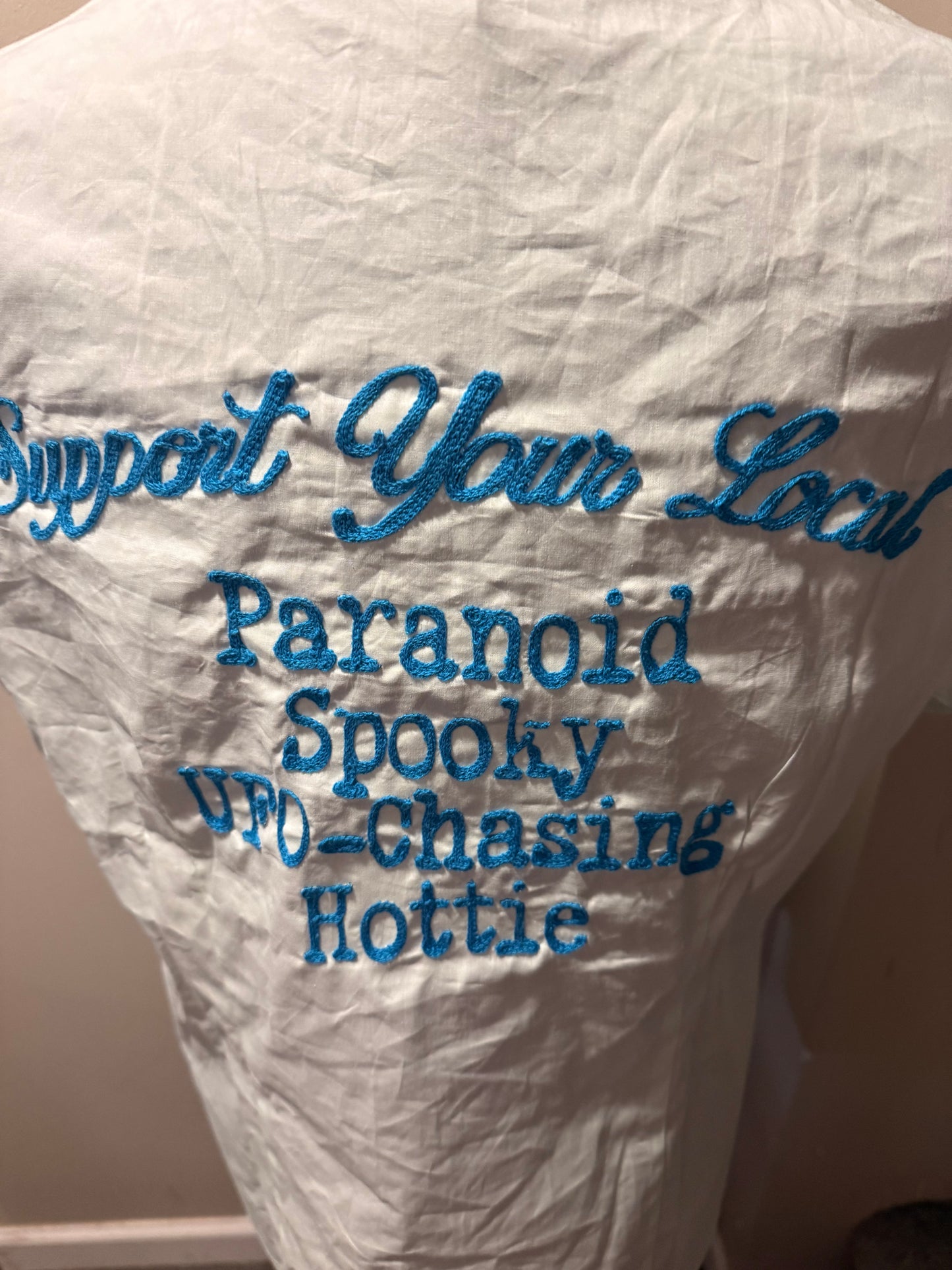 Support Your Local Weirdo S/S Alien UFO Button-Up Shirt - XL