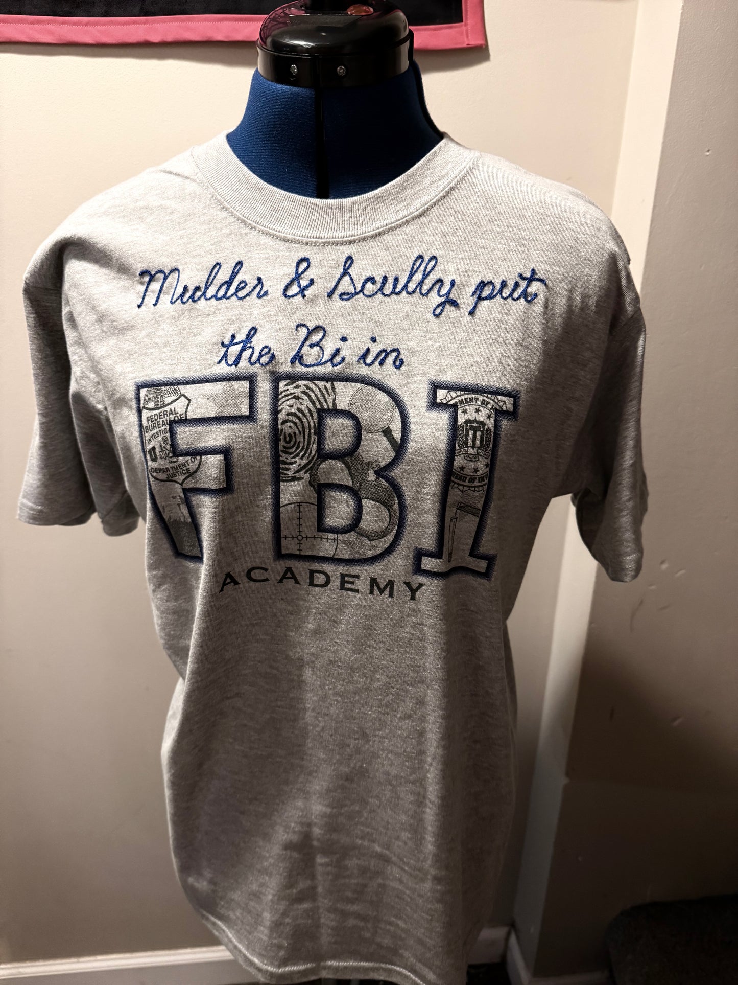 Put the Bi in FBI Gray S/S Crewneck Tee - MD