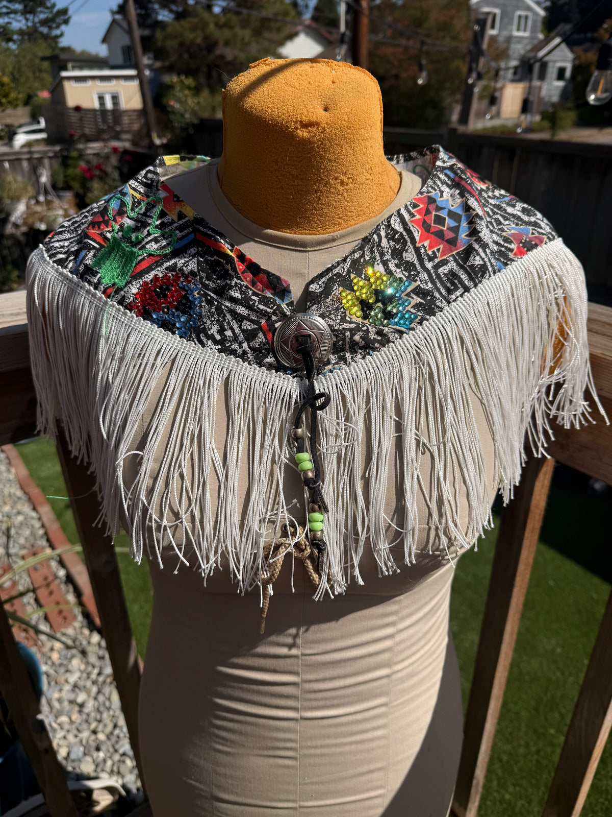 "I can tell you’re a sad boy just like me" Orville Peck VTG Rhinestone  Concho, Beaded + Fringe Western Bandana