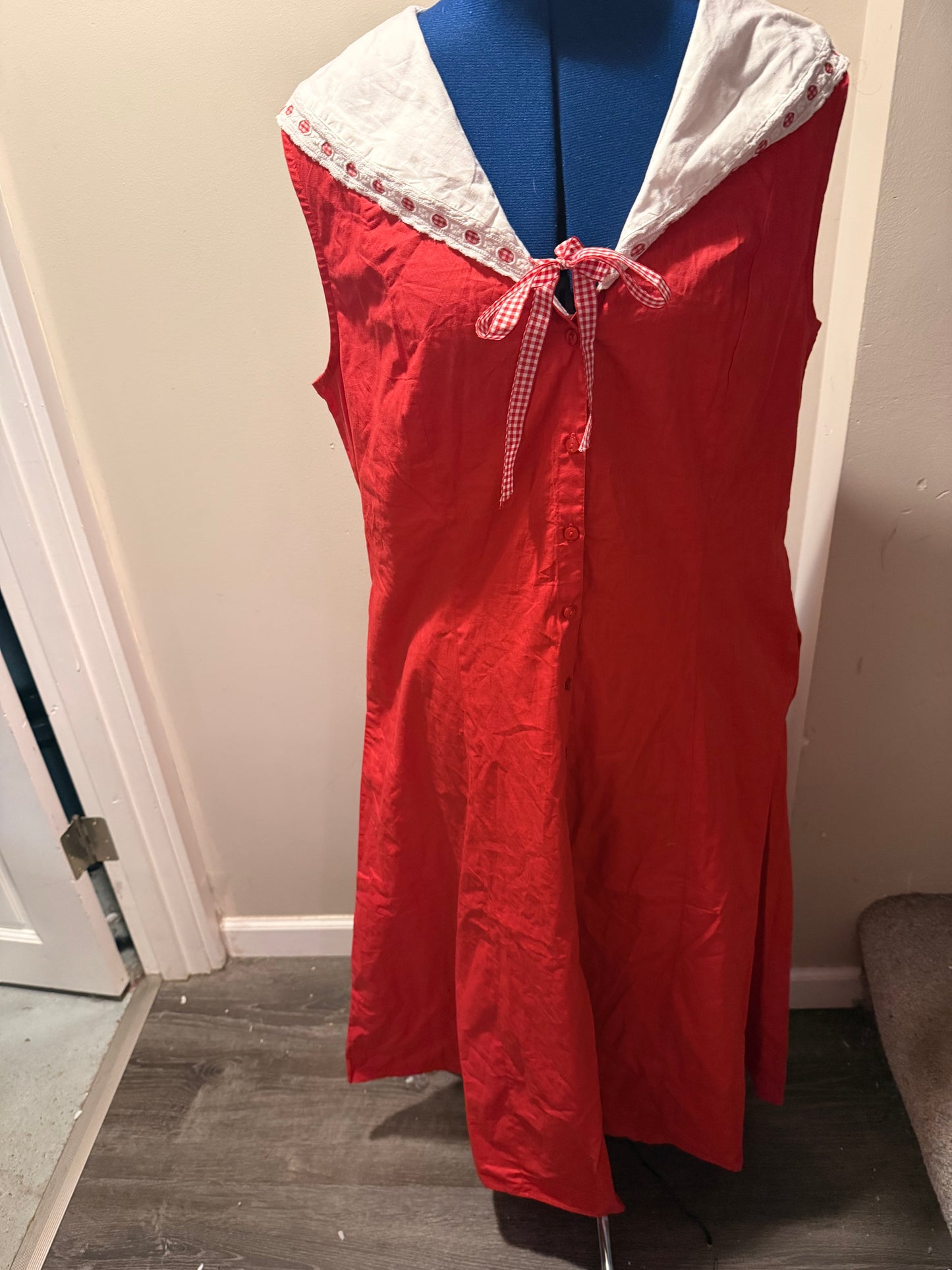 Save America! Divorce Your M A G A Husband! Red + White Midi Dress - LG