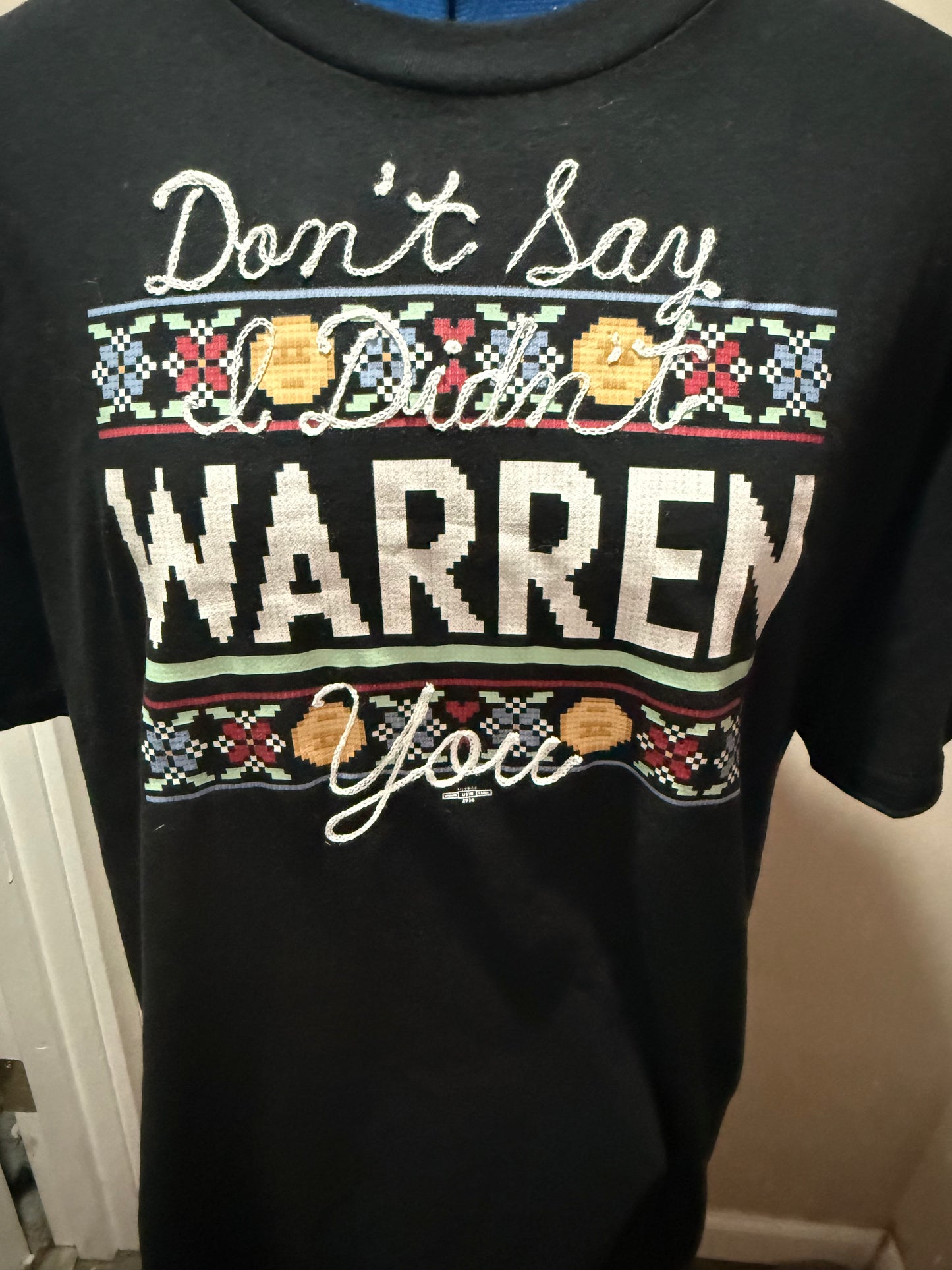Don’t Say I Didn’t Warren You! Black Graphic Tee - LG