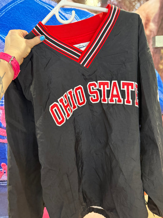 Vintage Black + Red Champion Ohio State Pullover Jacket