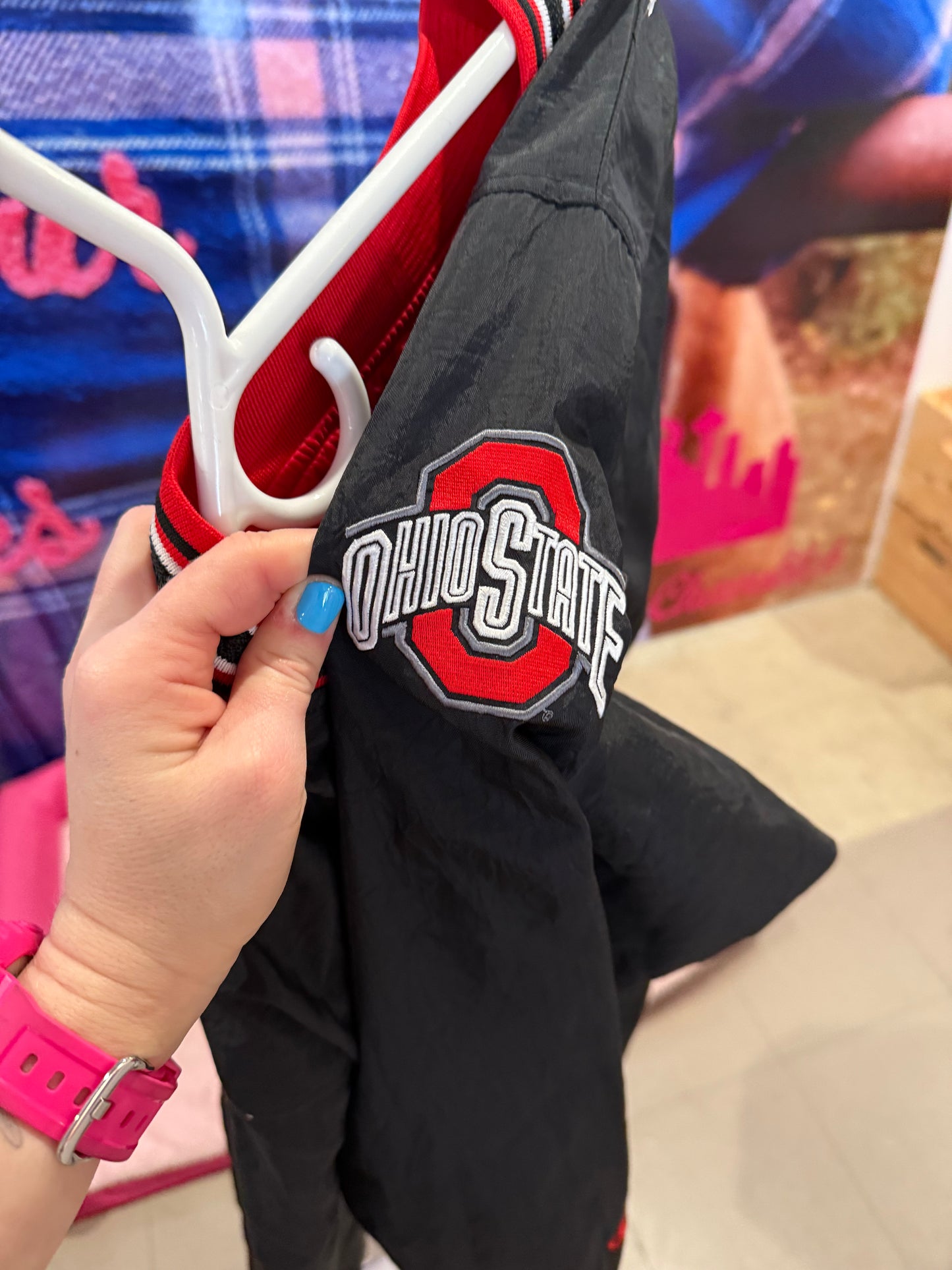 Vintage Black + Red Champion Ohio State Pullover Jacket