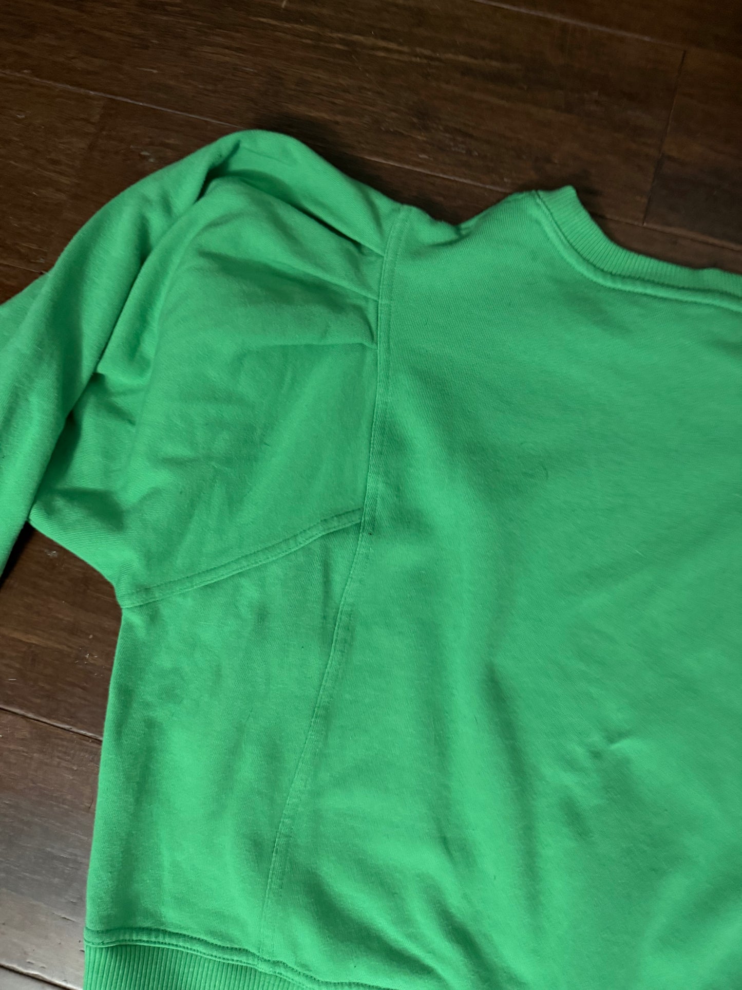 I <3 the Seahawks Green Puff Sleeve Crewneck Pullover Sweatshirt - Md