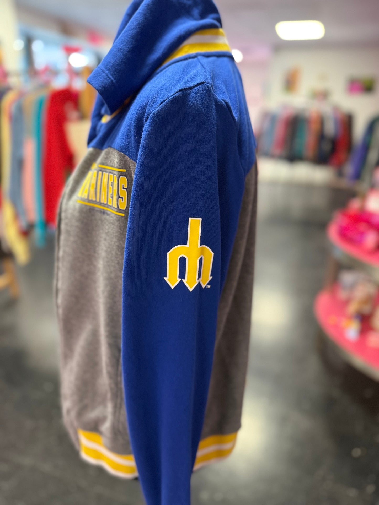 Seattle Mariners Throwback MLB Zip Up Hooded Jacket Fifth and Ocean Medium