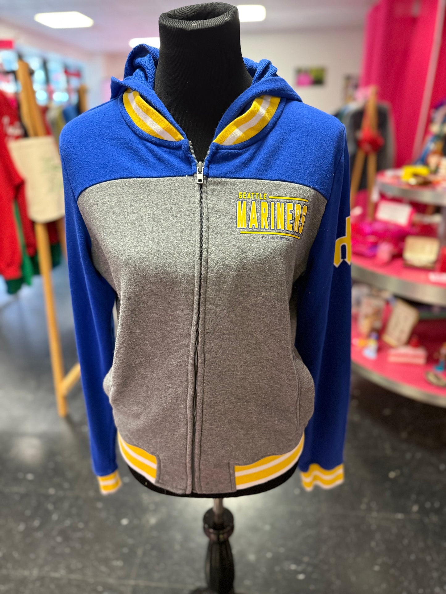 Seattle Mariners Throwback MLB Zip Up Hooded Jacket Fifth and Ocean Medium