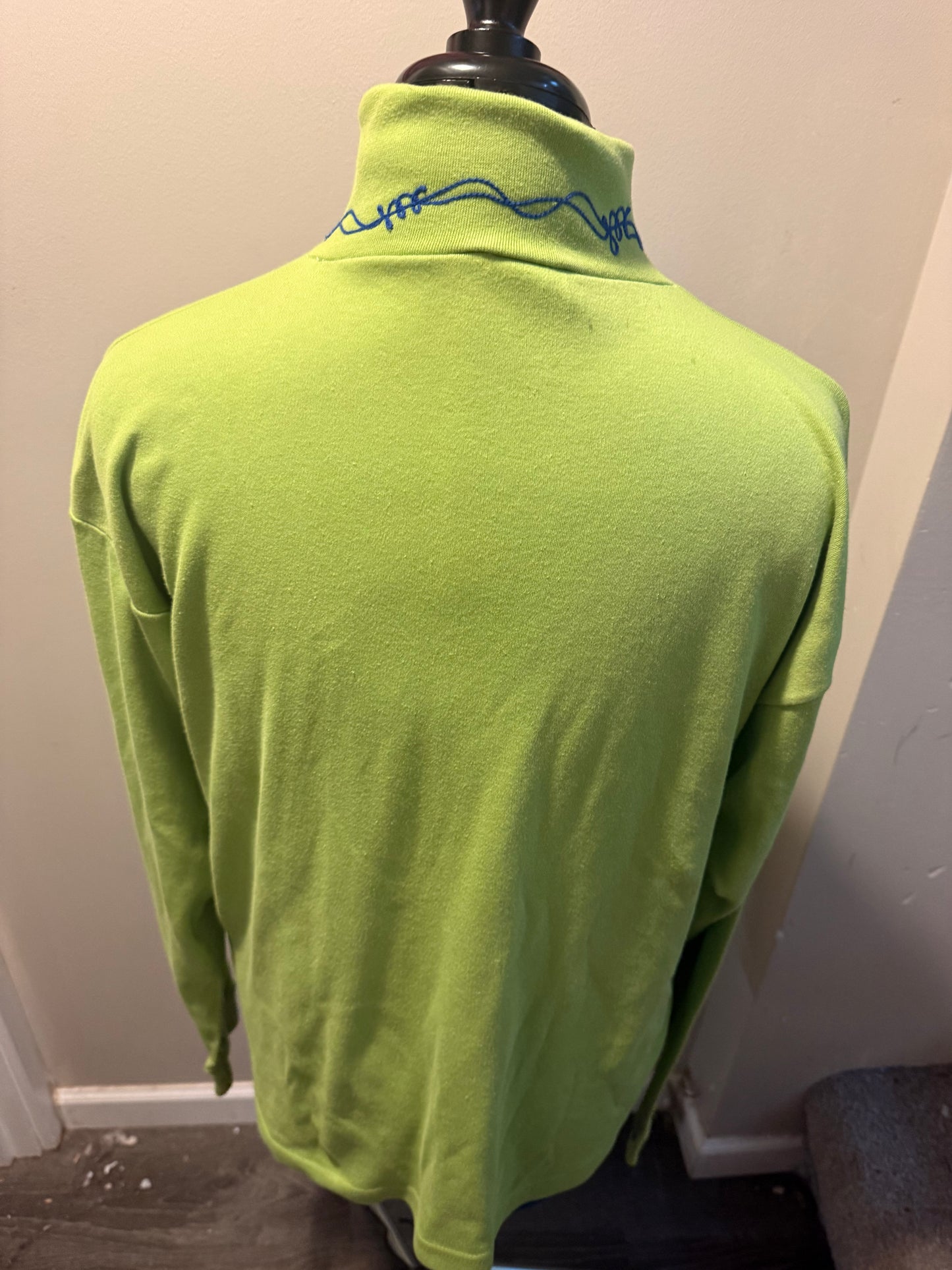 Metal + Barbed Wire Seahawks VTG Green Turtleneck Sweatshirt - Large