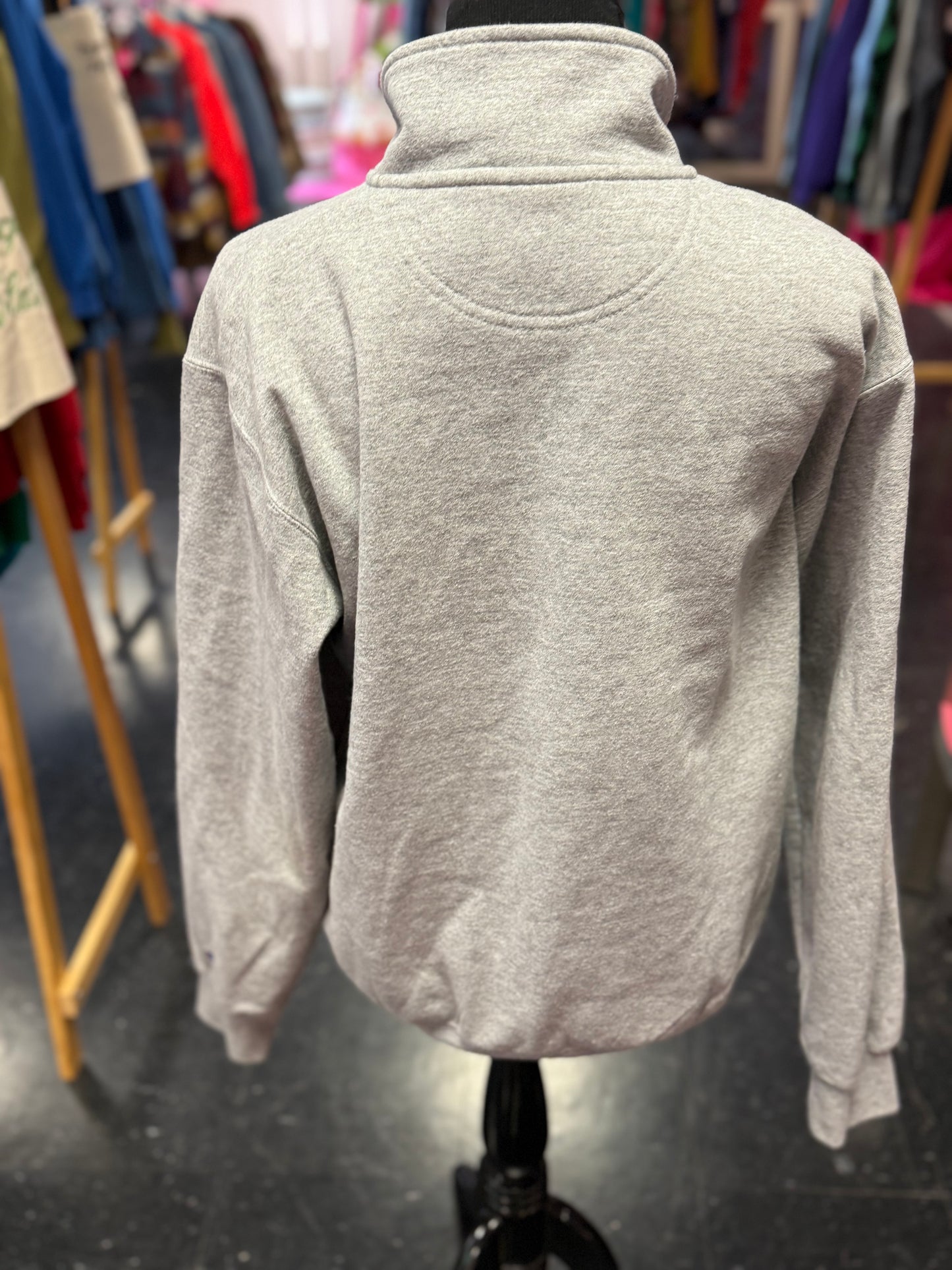 Champion University of Montana Grizzlies Grey + Maroon Quarter Zip Pullover Crew
