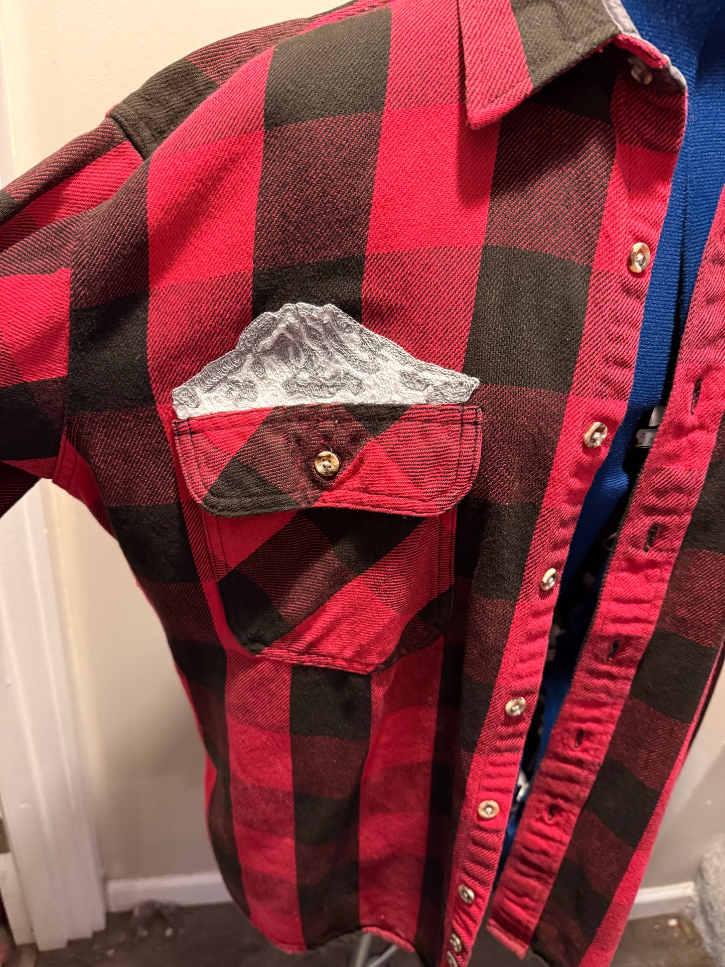 The Mountains Are Out Vintage Red + Black Buffalo Check Shacket