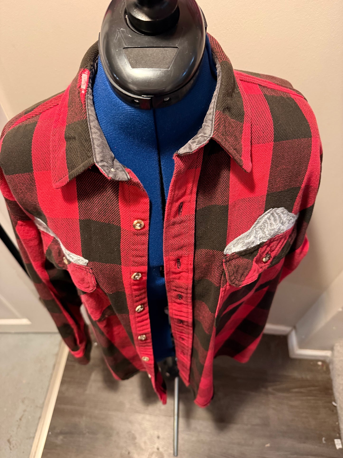 The Mountains Are Out Vintage Red + Black Buffalo Check Shacket