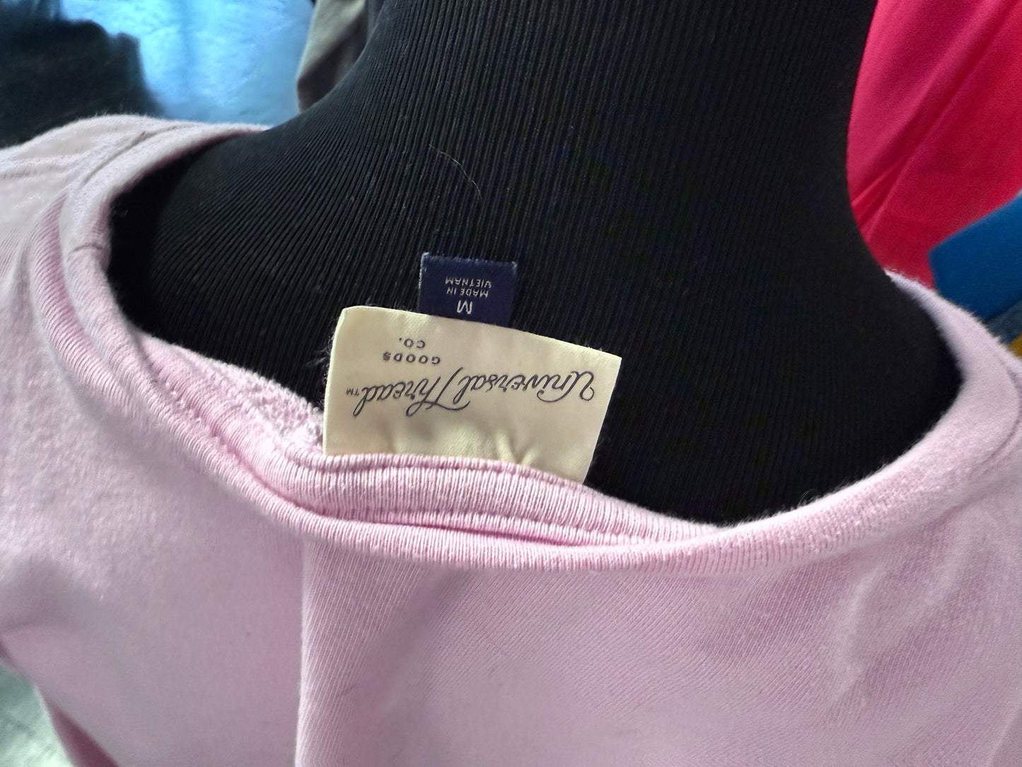Pink "Salty" Pocket Long Sleeve Crewneck Sweatshirt
