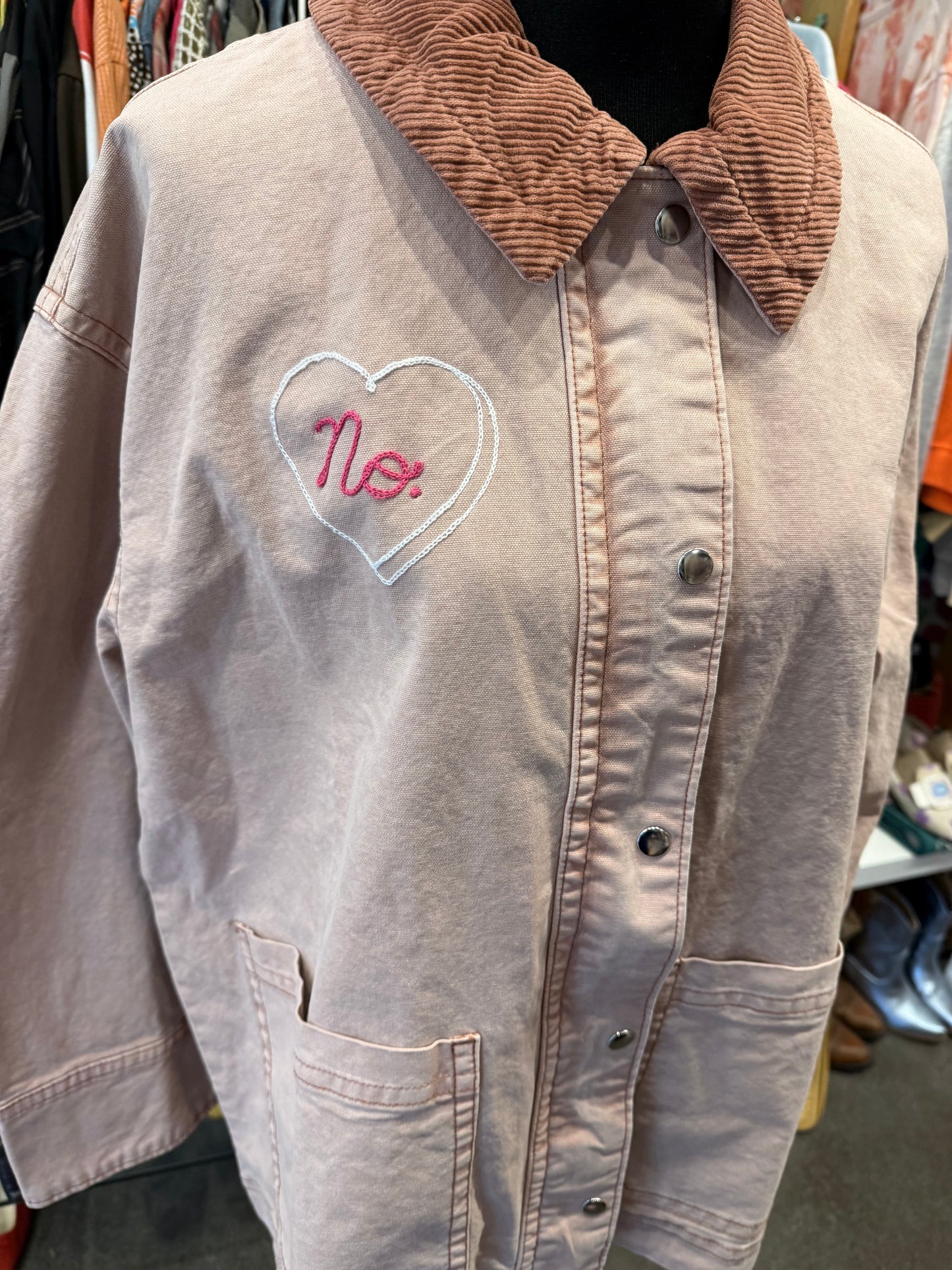 At My Clit's End Cake Light Pink Chore Coat