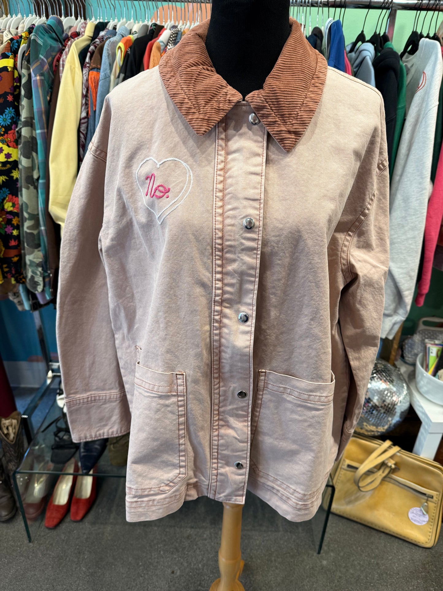 At My Clit's End Cake Light Pink Chore Coat