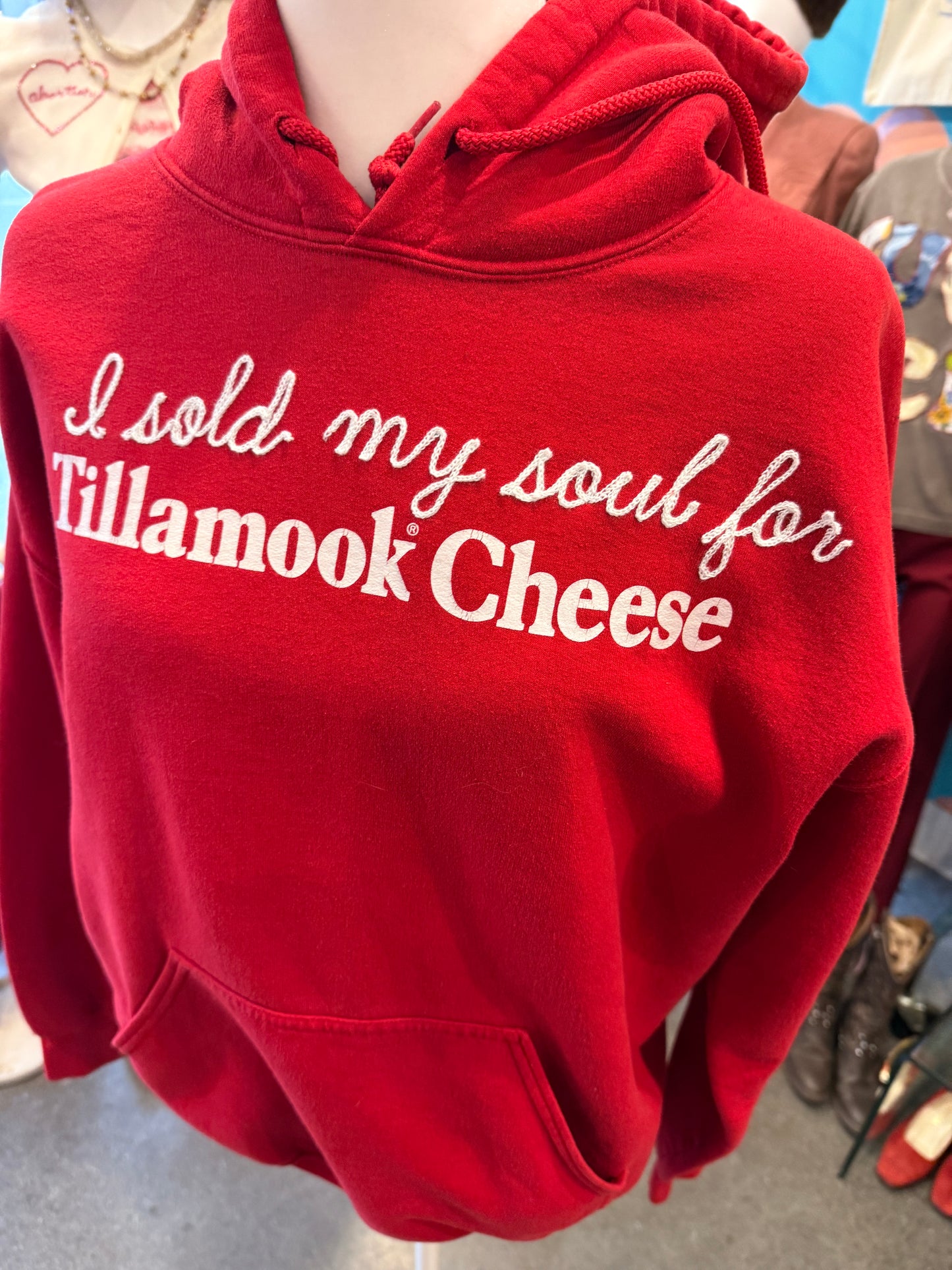 "I Sold My Soul for Tillamook Cheese" Red Pullover Hoodie