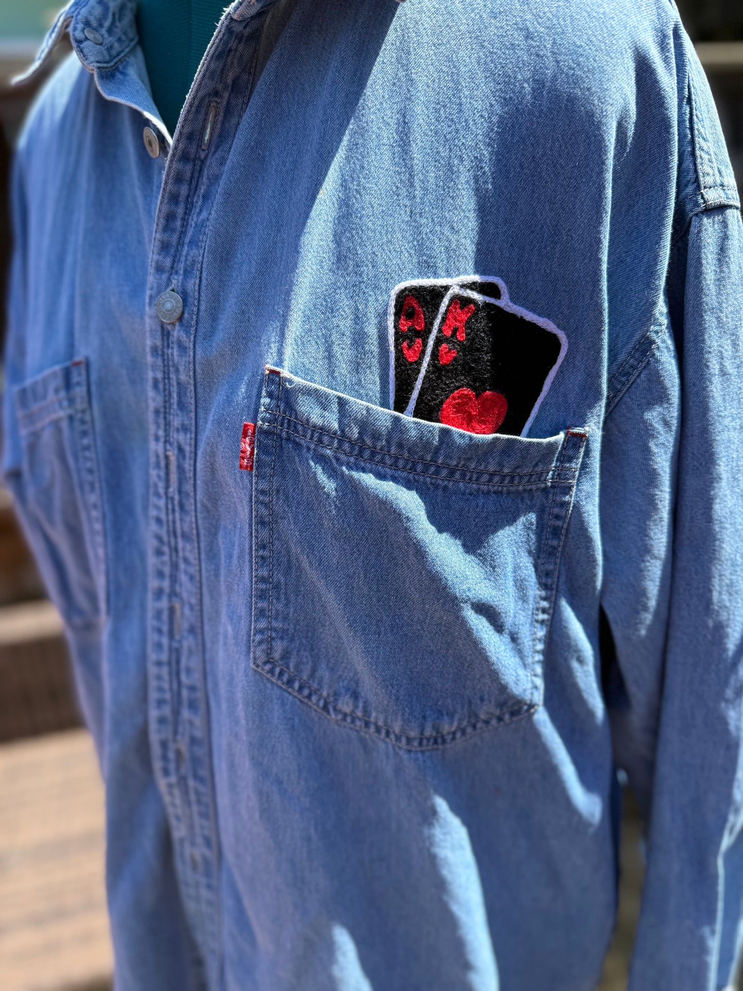 "King of Hearts" Pocket Button-Up Light Denim Levi's Top