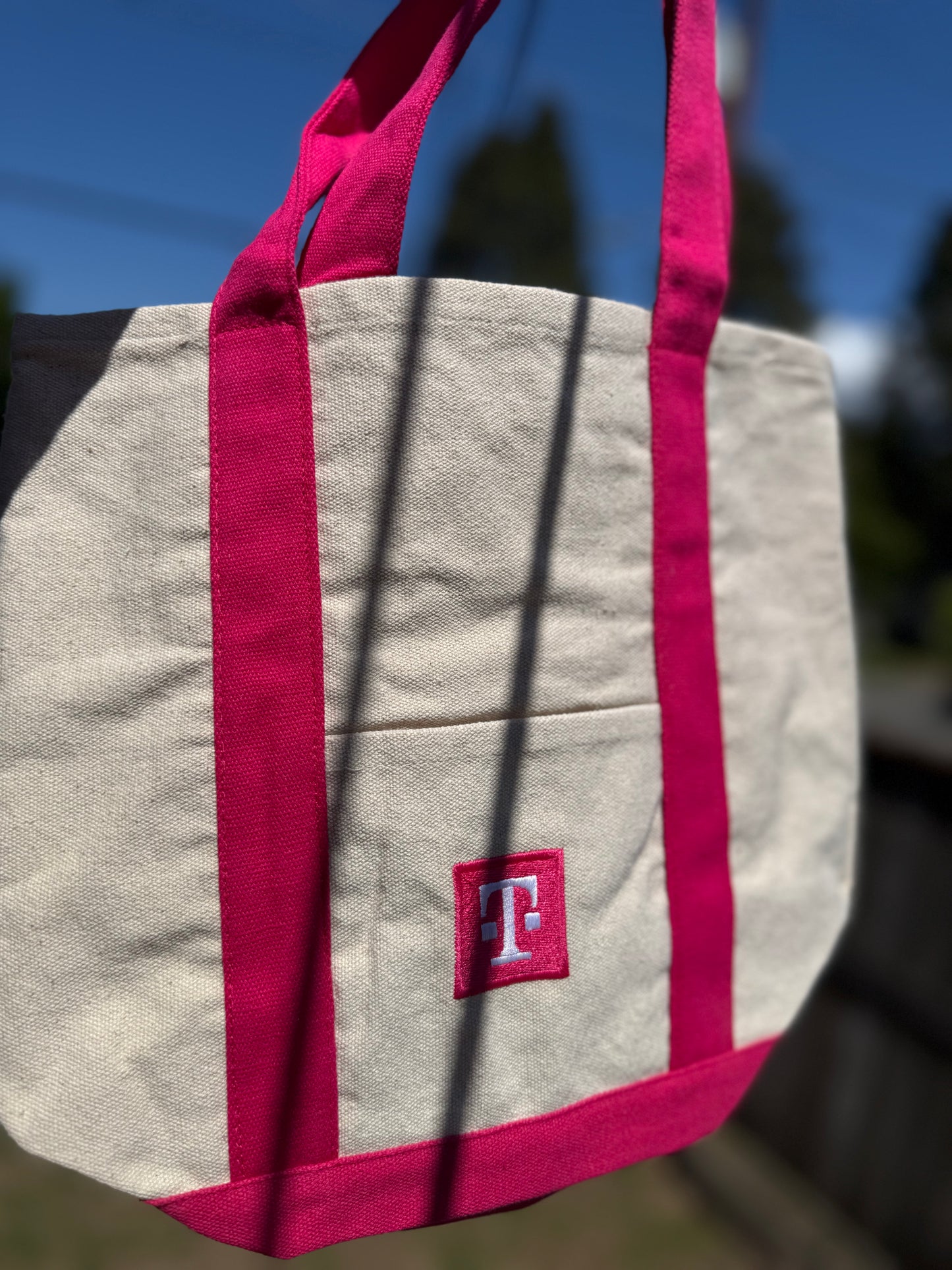 T-Mobile Pink + Beige Canvas Mini Tote