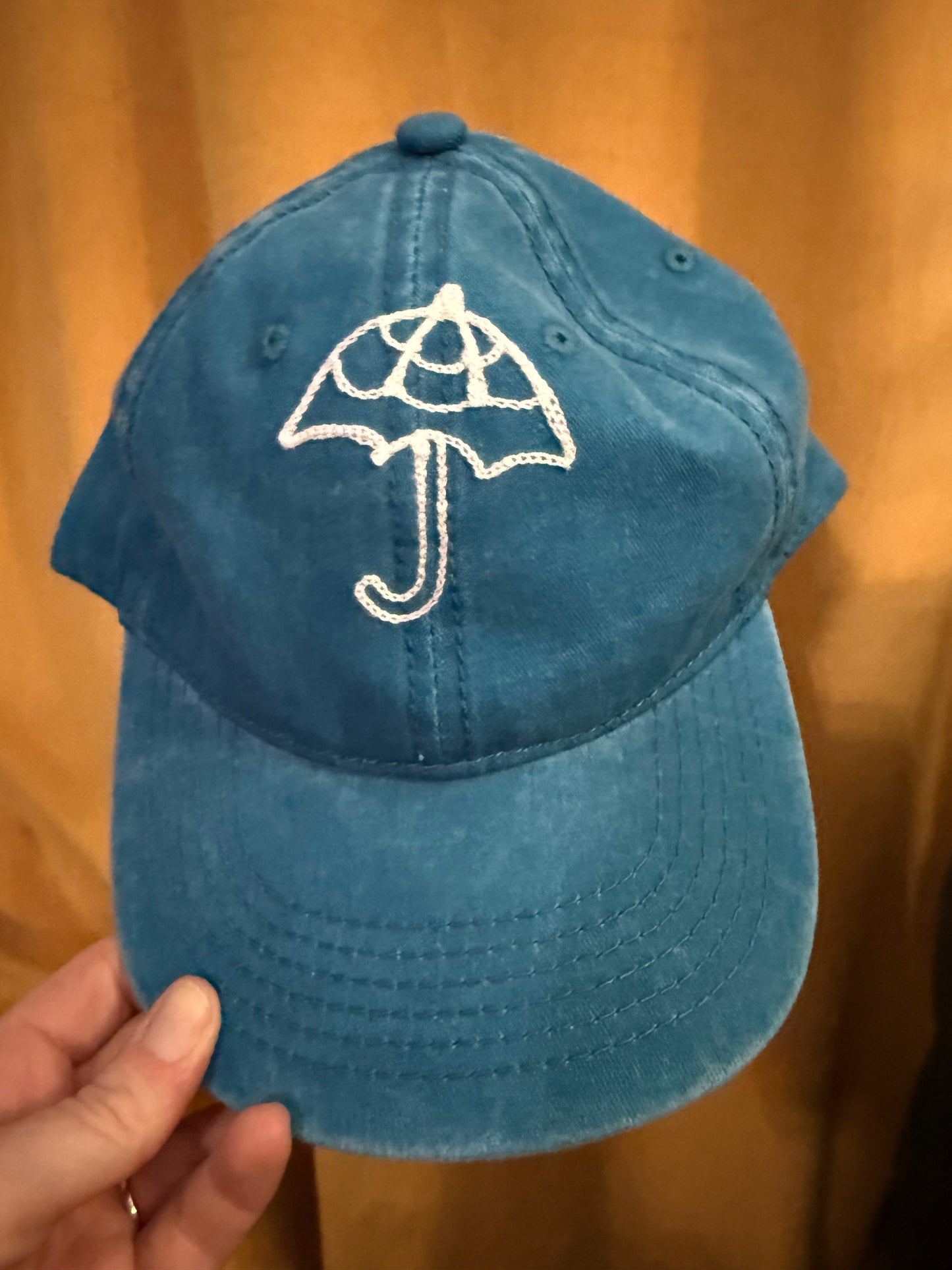 Embroidered Washed Denim Dad Cap