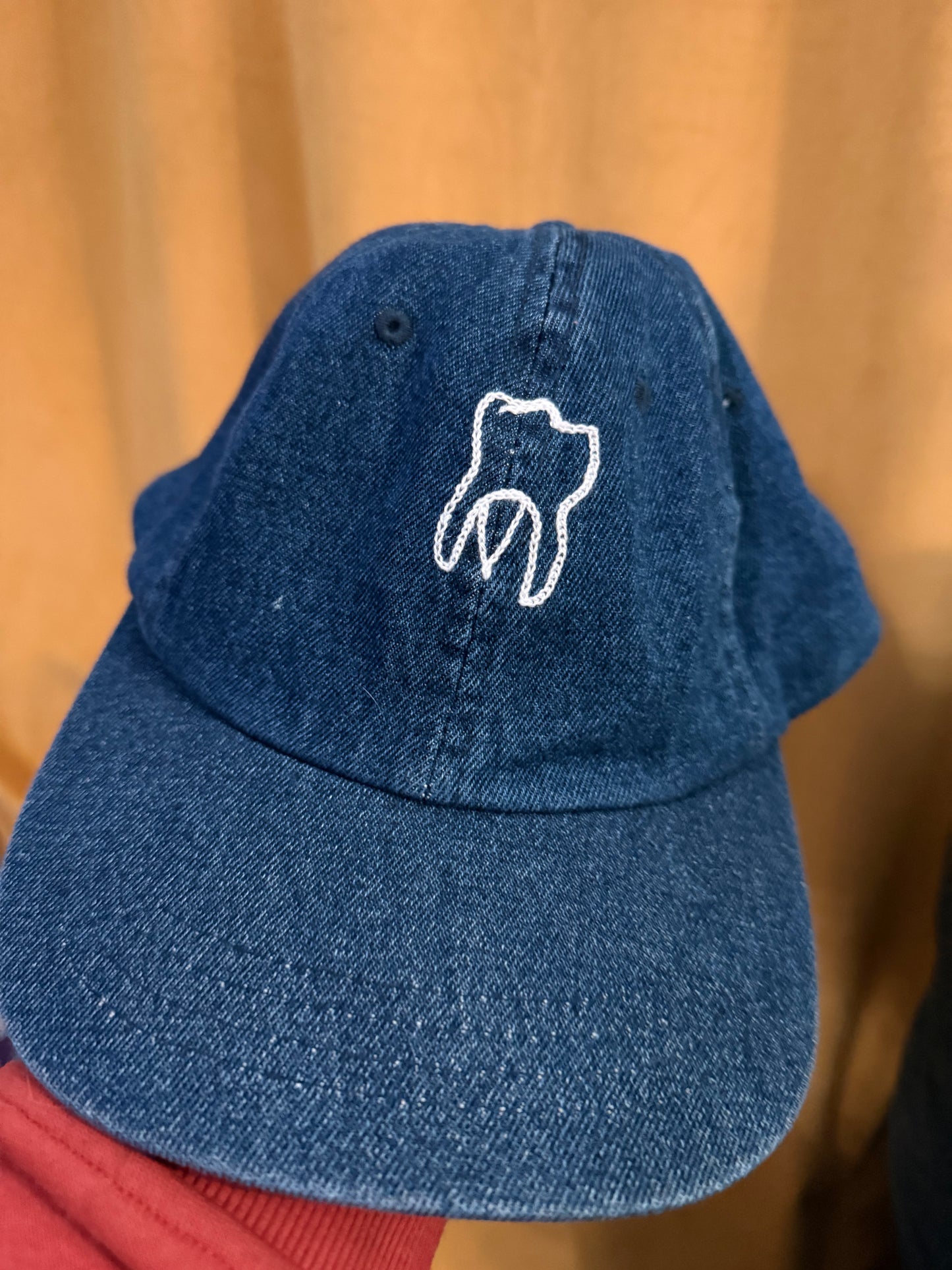 Embroidered Washed Denim Dad Cap