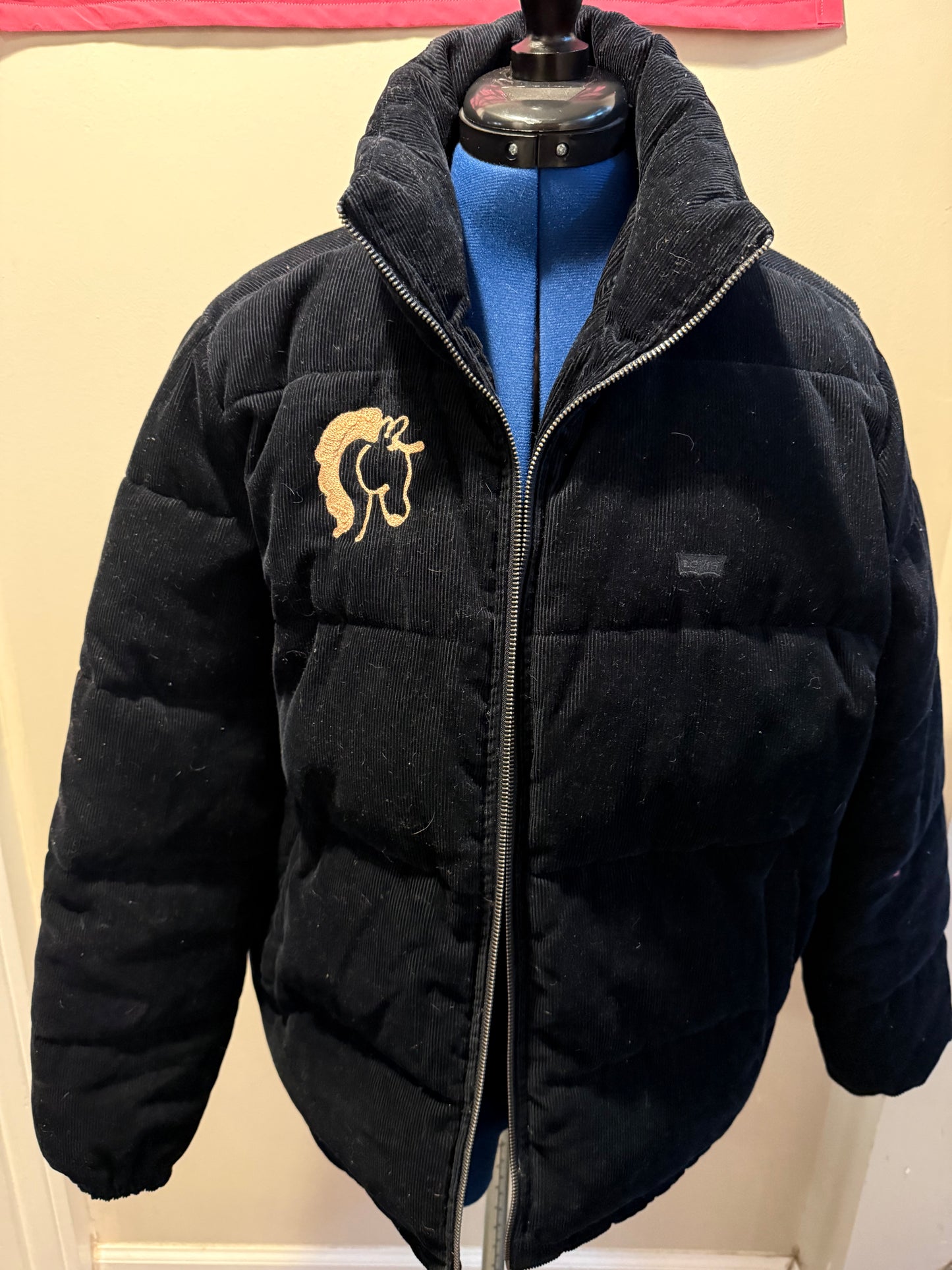 Year of the Whores Navy, Brown + Pink Puffer Winter Jacket Coat