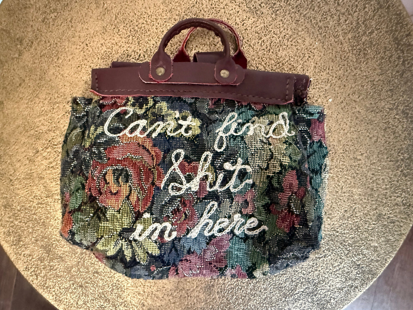 Can't Find Shit in Here Vintage Tiny Doll Tapestry Purse