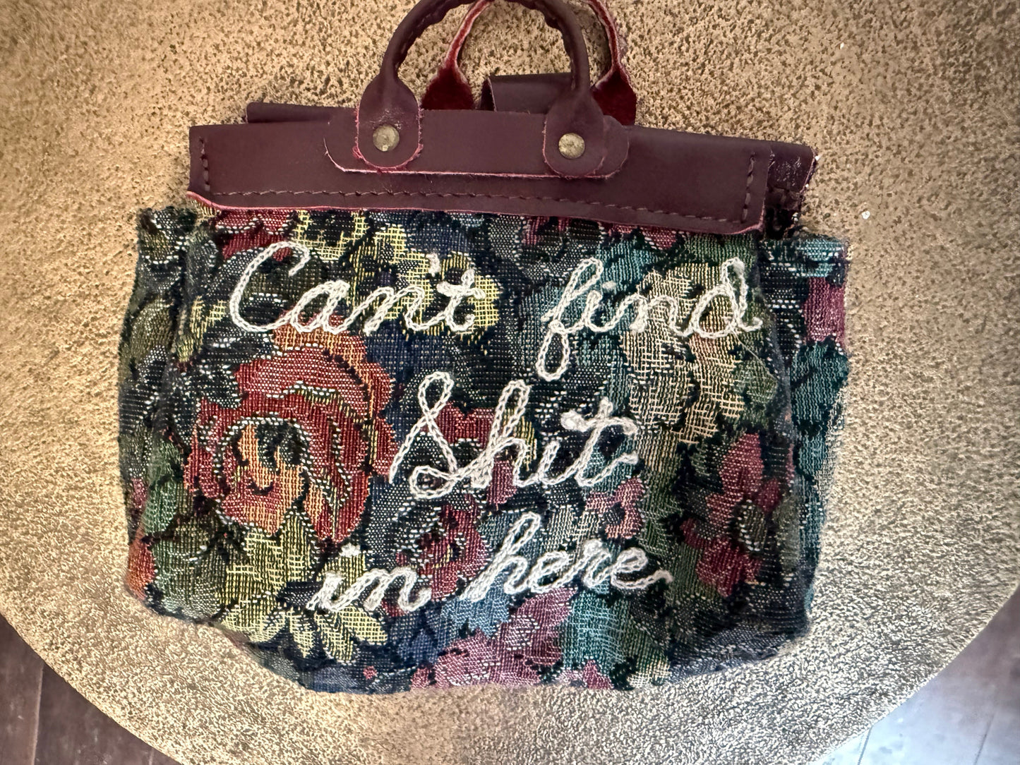 Can't Find Shit in Here Vintage Tiny Doll Tapestry Purse