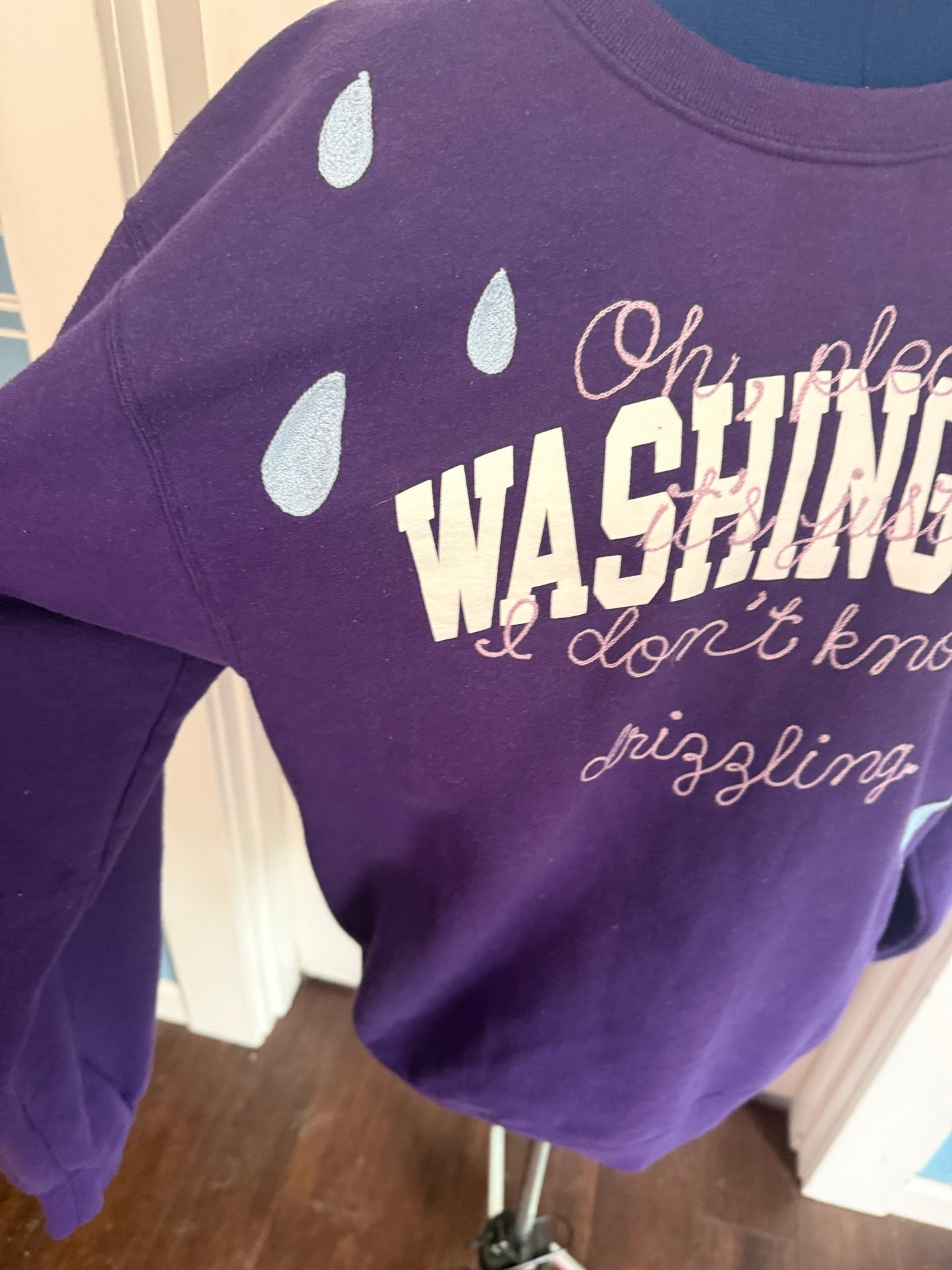 It's Just, I Don't Know...Drizzling Vintage Washington Purple Crewneck