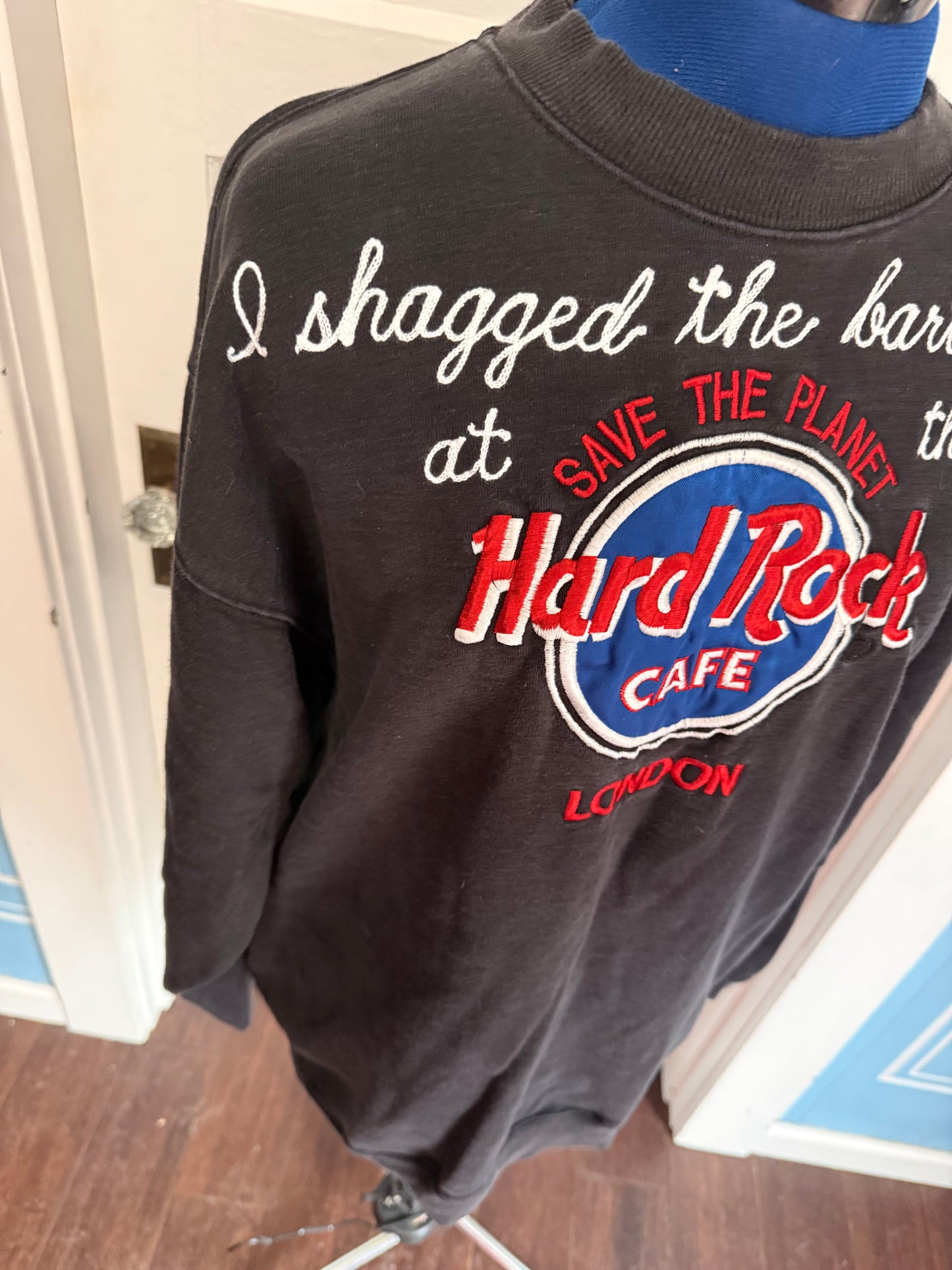 I Shagged the Bartender at the Hard Rock Cafe London Vintage Black Crewneck