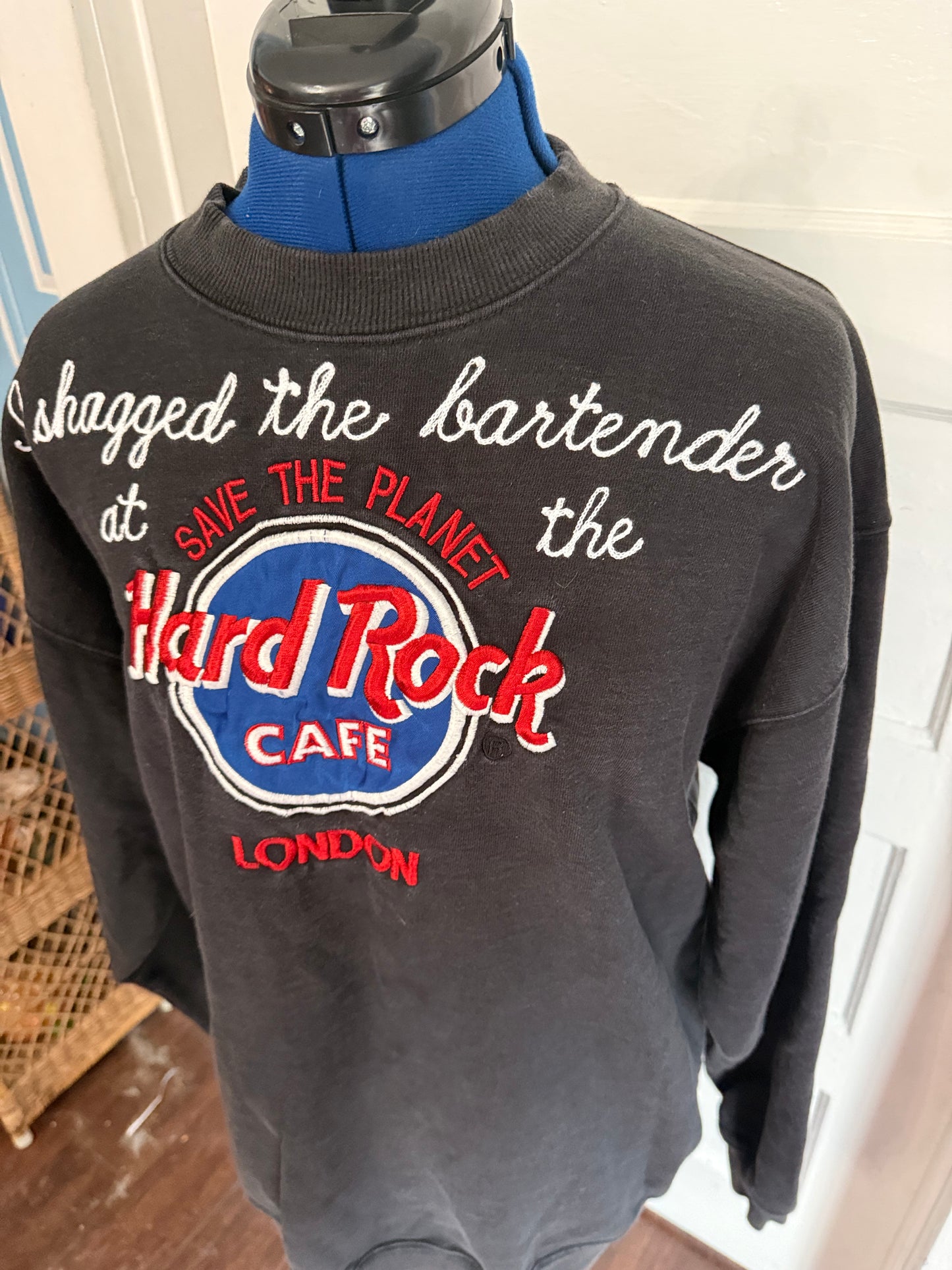 I Shagged the Bartender at the Hard Rock Cafe London Vintage Black Crewneck