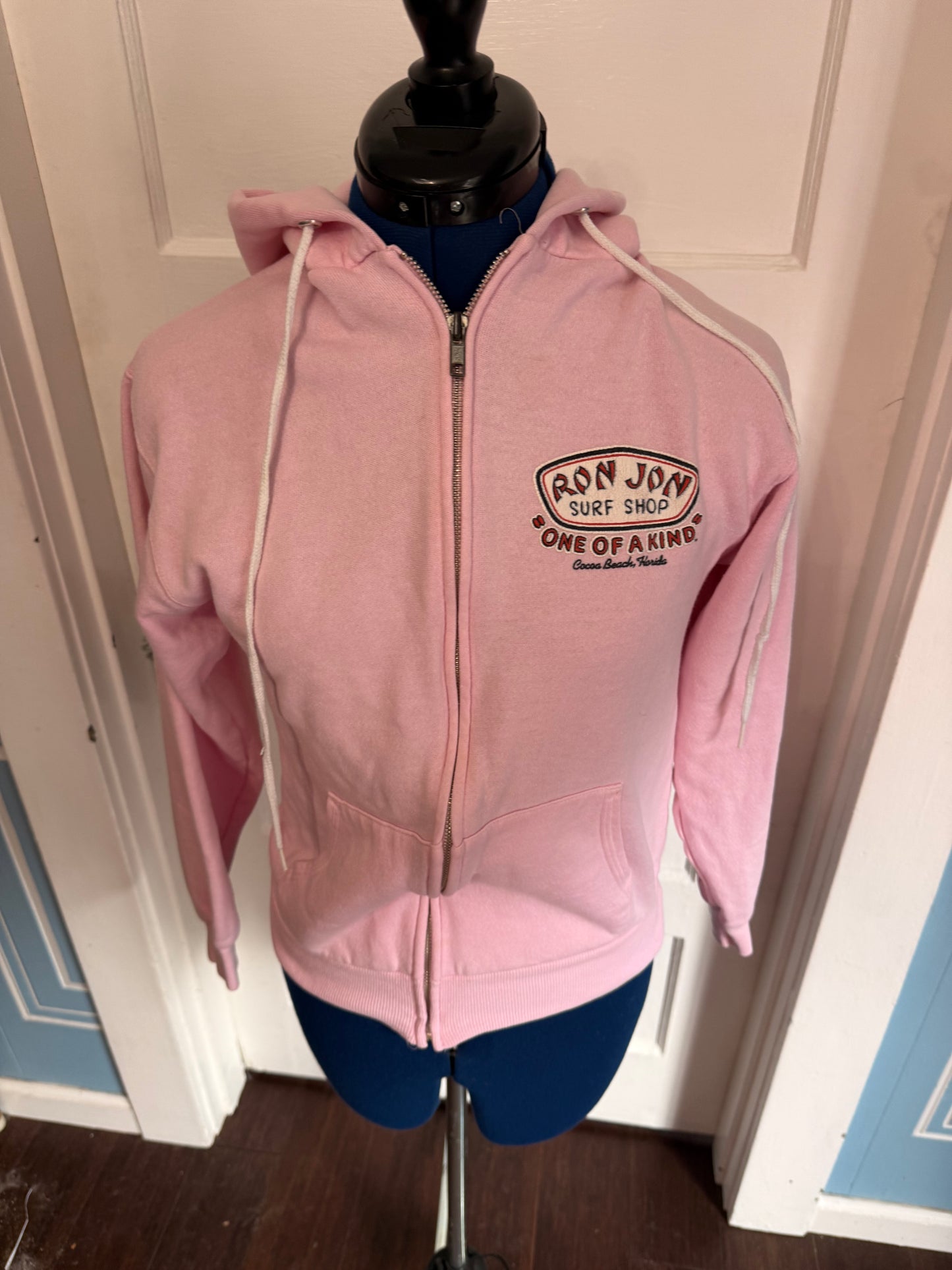 VTG Pink Ron Jon Surf Shop Cocoa Beach Zip-Up Hoodie