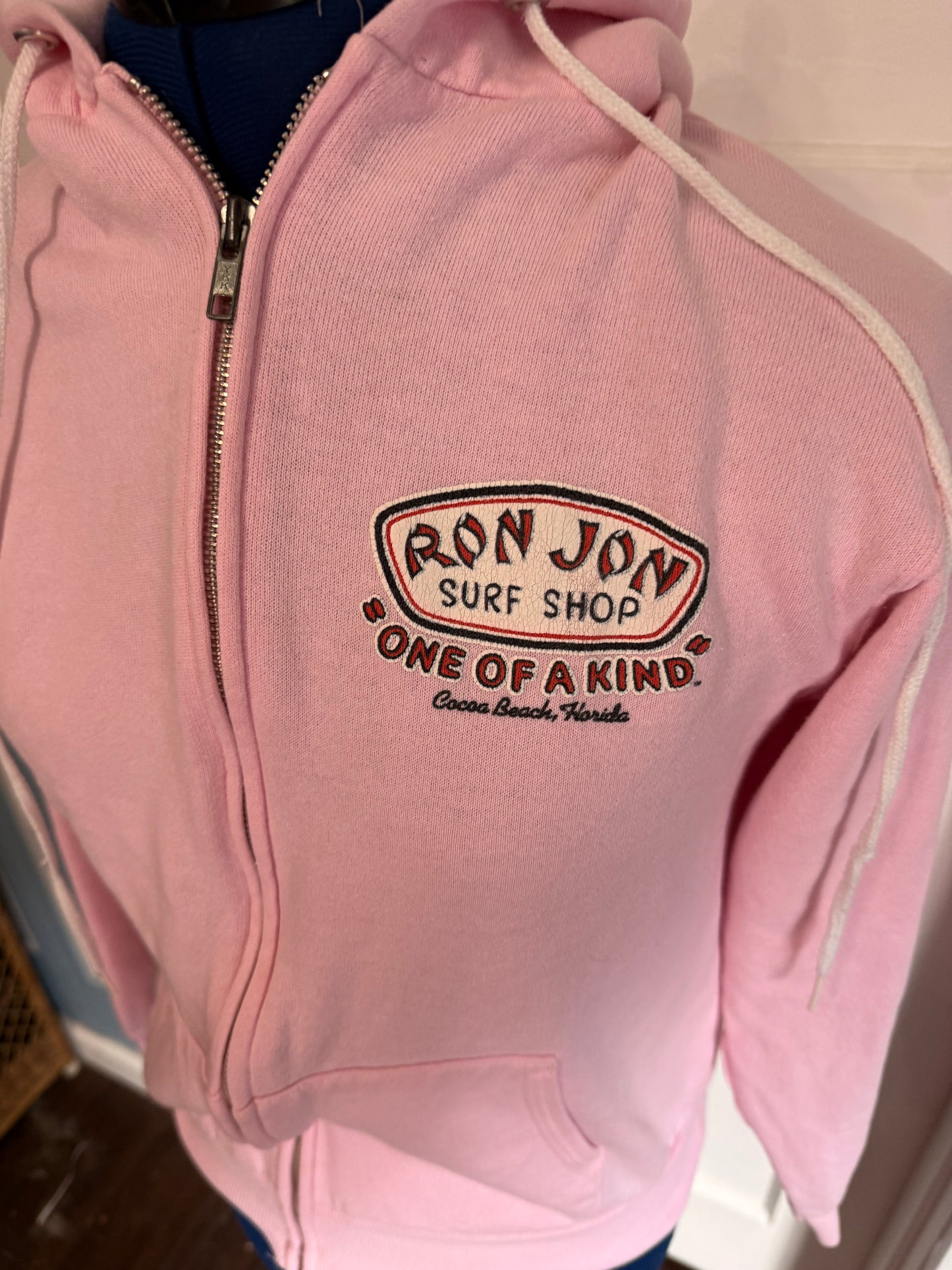 VTG Pink Ron Jon Surf Shop Cocoa Beach Zip-Up Hoodie