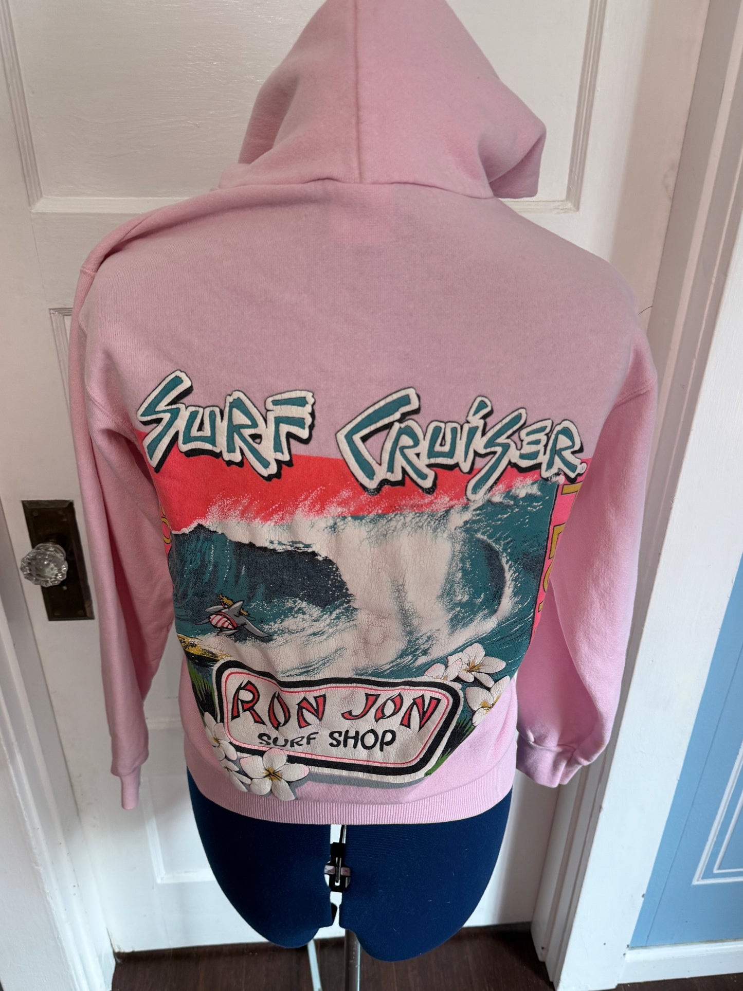 VTG Pink Ron Jon Surf Shop Cocoa Beach Zip-Up Hoodie
