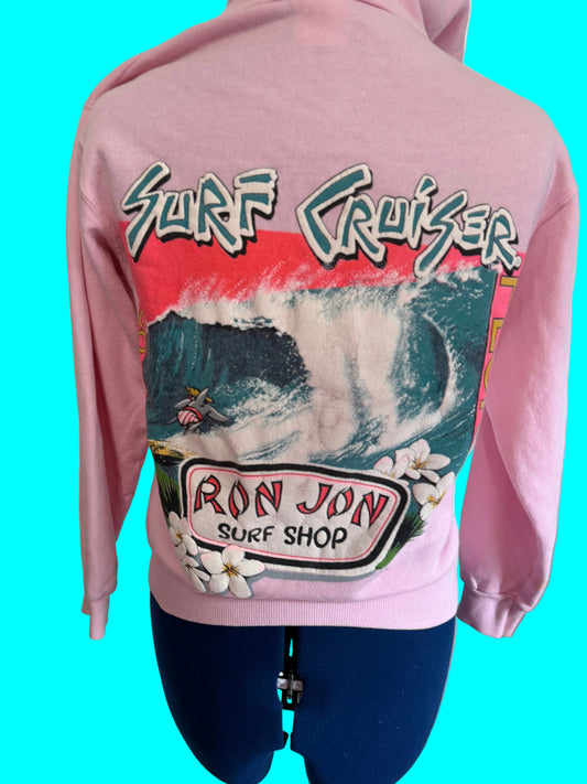 VTG Pink Ron Jon Surf Shop Cocoa Beach Zip-Up Hoodie