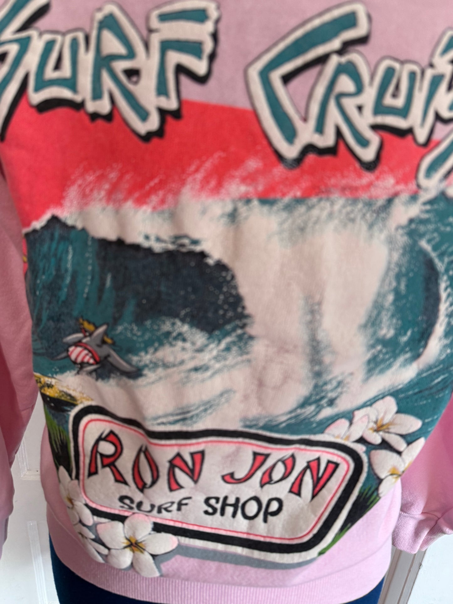 VTG Pink Ron Jon Surf Shop Cocoa Beach Zip-Up Hoodie