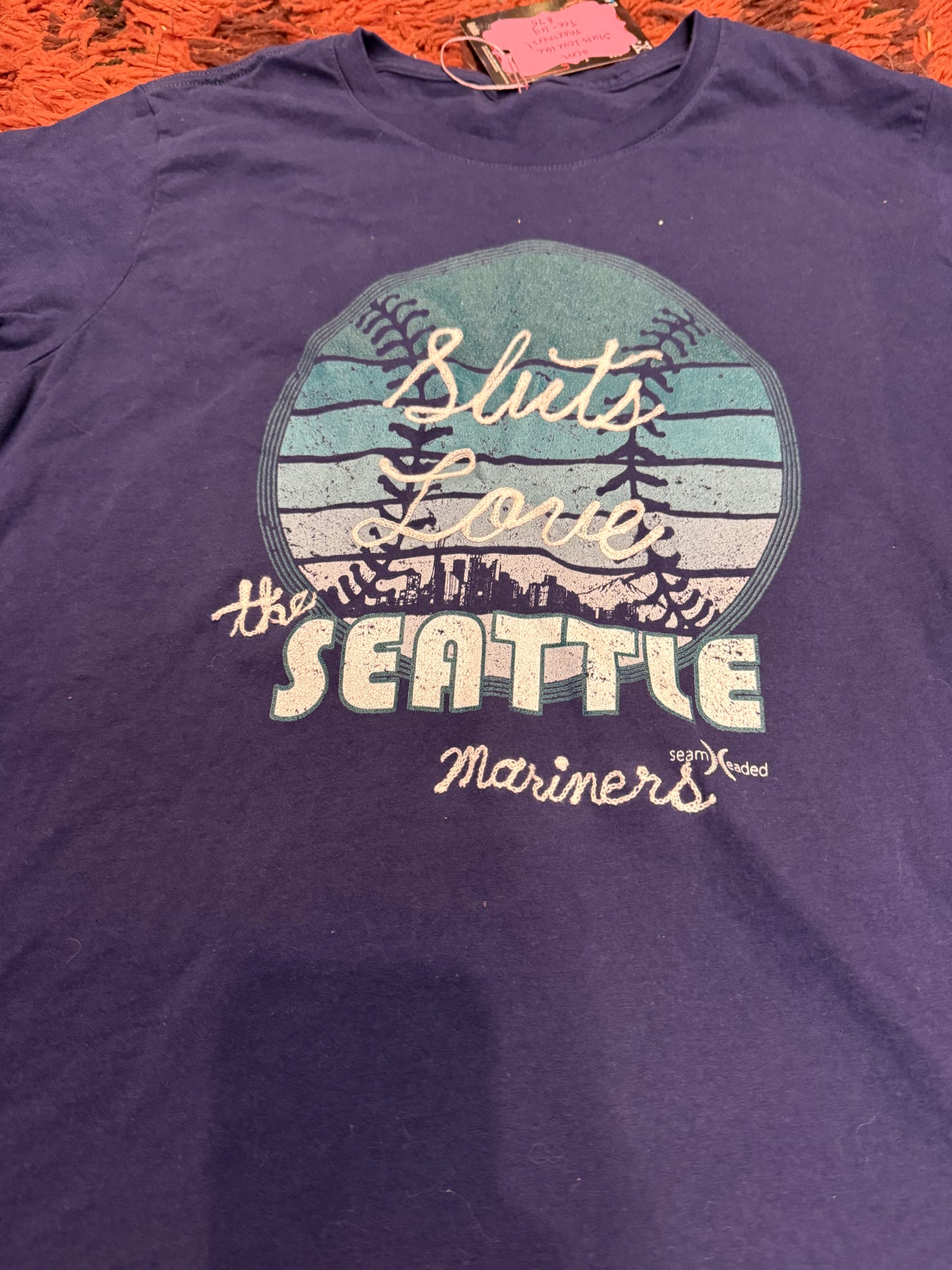 Sluts Love the Seattle Mariners Navy Tee Shirt
