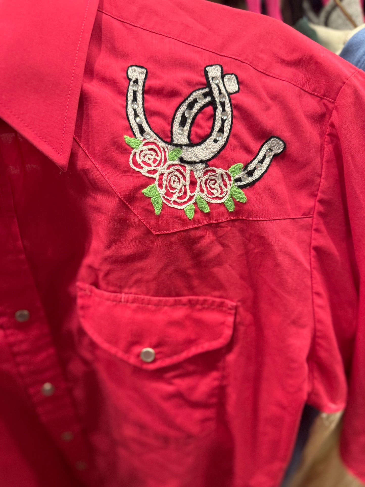 Cowboys are Frequently, Secretly Fond of Each Other Vintage Pink Pearl Snap Shirt