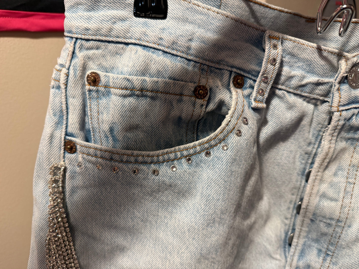 Like a Rhinestone Cowboy Vintage Embellished Cutoff Jean Shorts