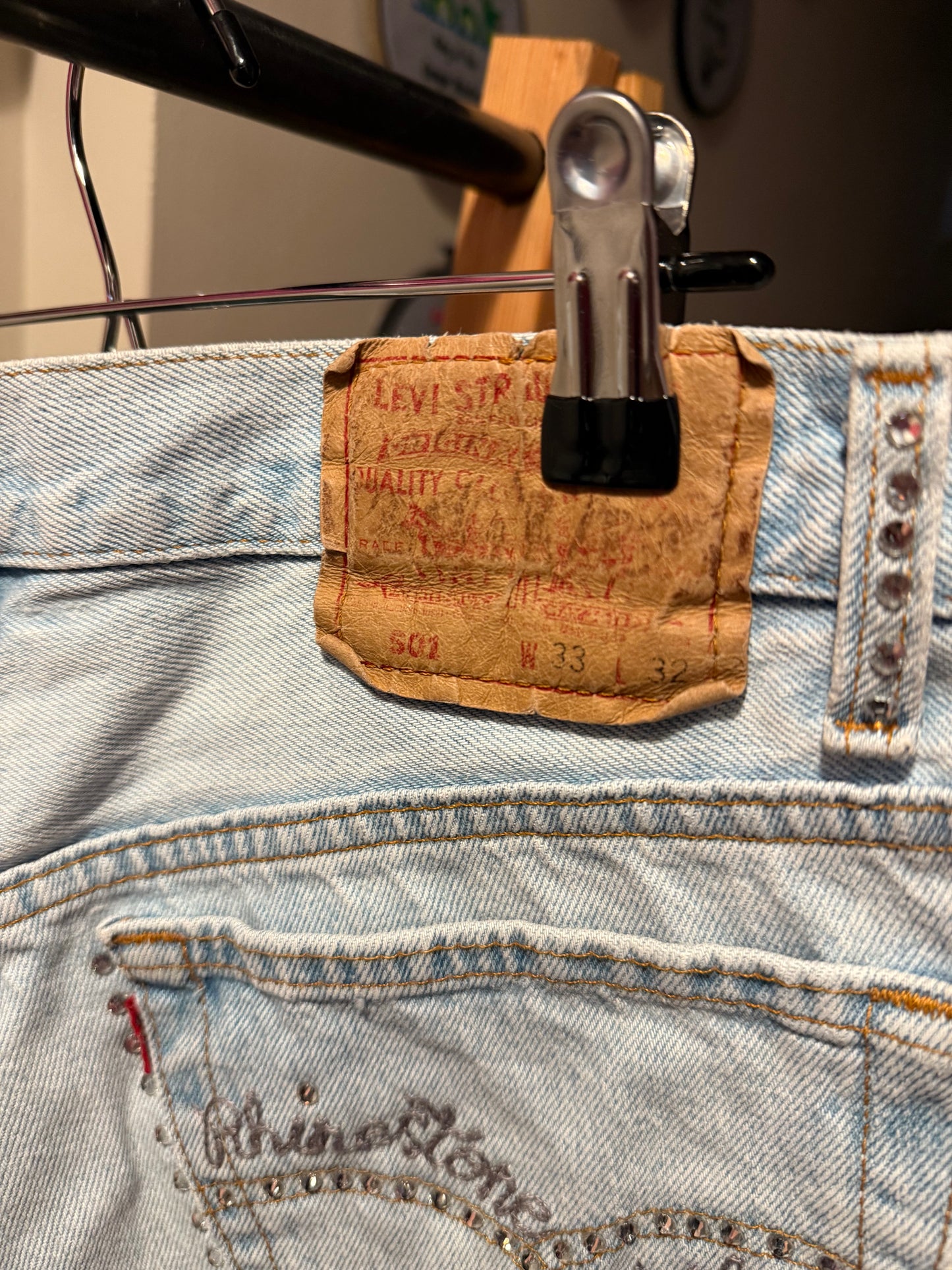 Like a Rhinestone Cowboy Vintage Embellished Cutoff Jean Shorts