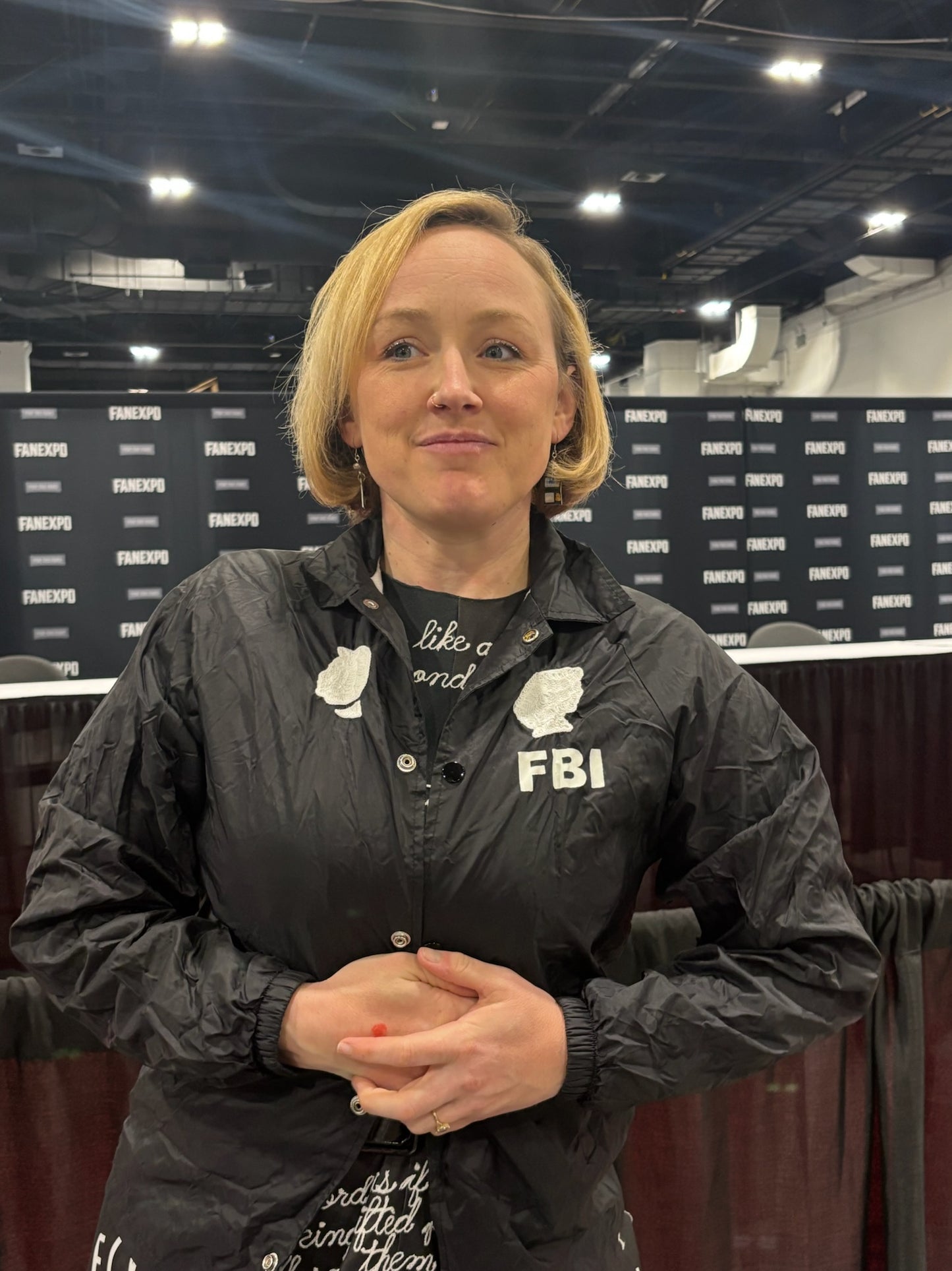 Bi in FBI Vintage Black L/S Windbreaker Jacket - S