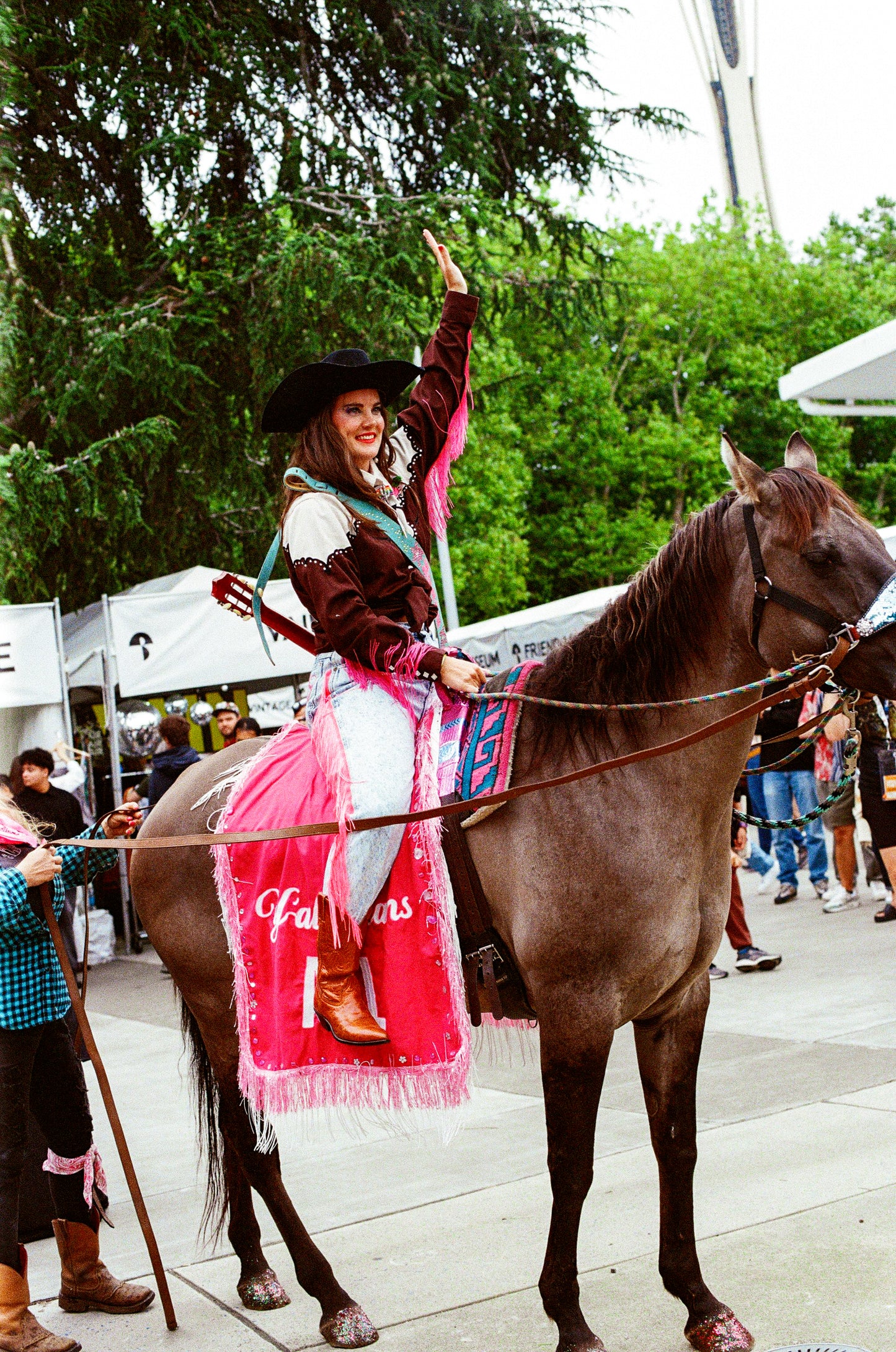 Queer of the Rodeo Vintage Brown + Cream Vintage Diamond Pearl Snap Shirt