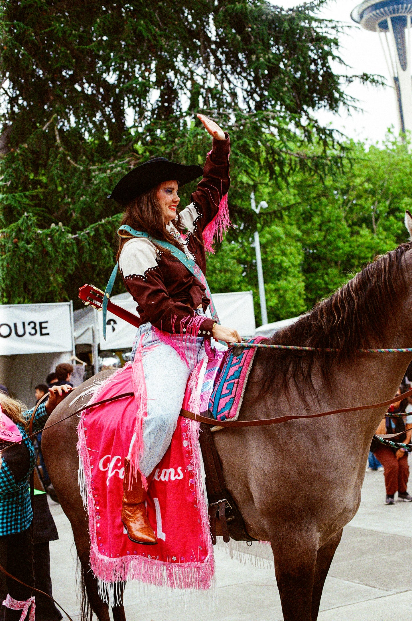 Queer of the Rodeo Vintage Brown + Cream Vintage Diamond Pearl Snap Shirt