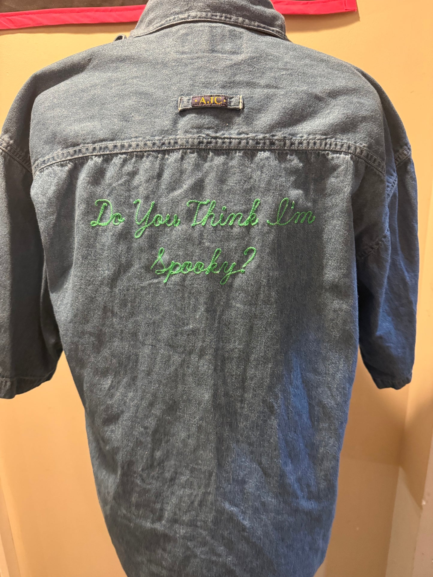 Do you think I'm spooky? Alien S/S Denim Top - SM