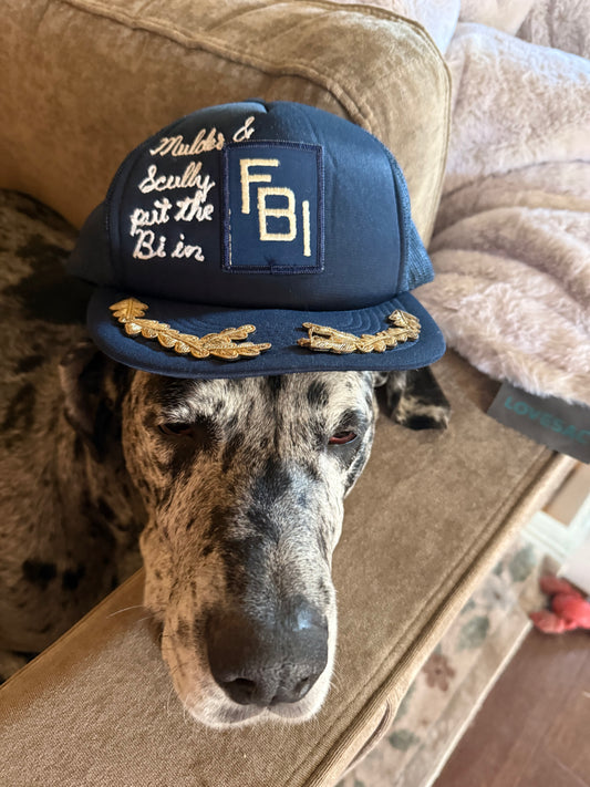 Put the Bi in FBI Vintage Blue Foam Trucker Hat