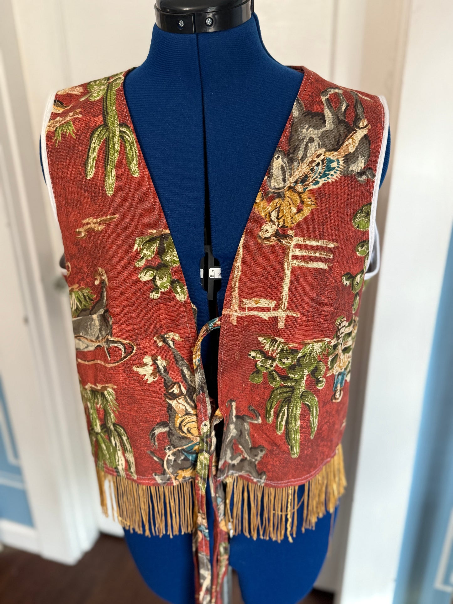 Mammas Don't Let Your Babies Grow Up to be Transphobic Handmade Western Front Tie Vest