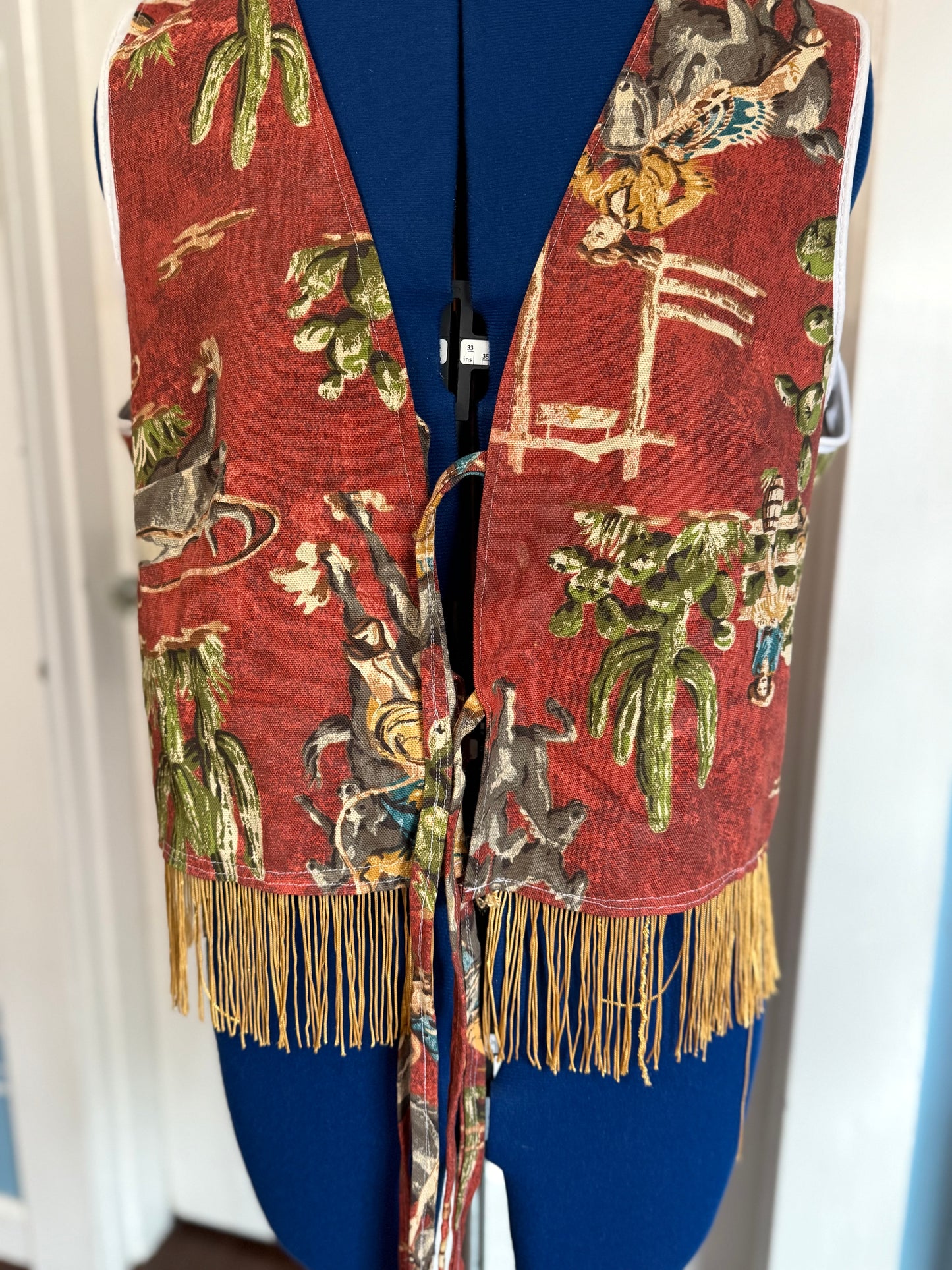 Mammas Don't Let Your Babies Grow Up to be Transphobic Handmade Western Front Tie Vest