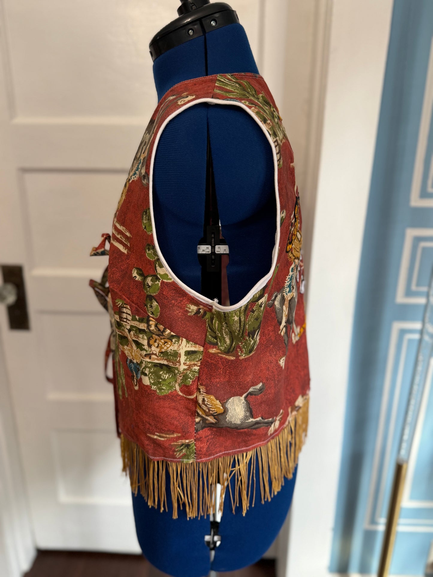 Mammas Don't Let Your Babies Grow Up to be Transphobic Handmade Western Front Tie Vest