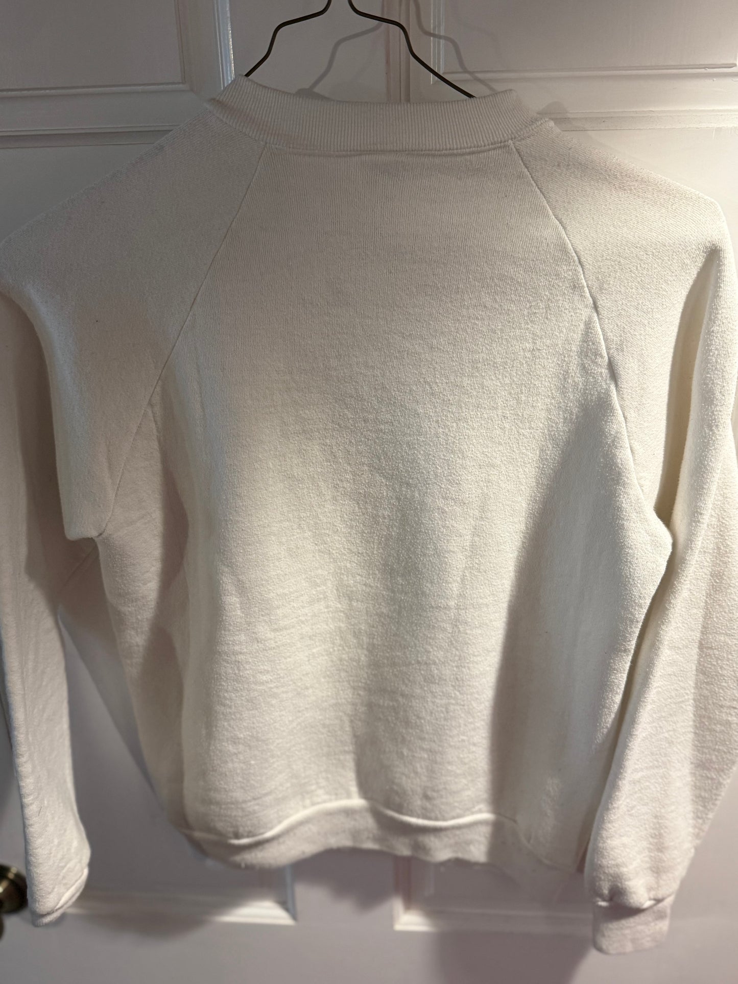 "bitchin'" Vintage White Varsity Cheerleader Long Sleeve Crewneck Sweatshirt - Medium