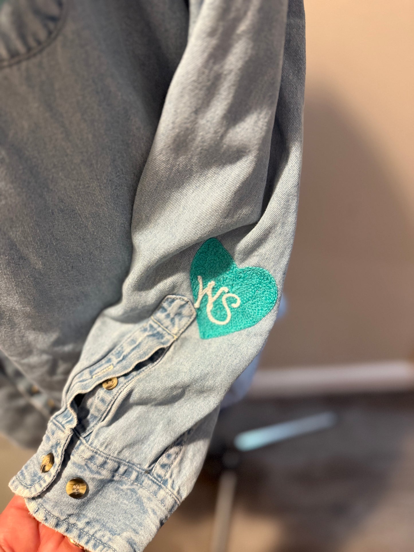 "West Seattle, Best Seattle" on Vintage Denim Button-Up L/S Shirt