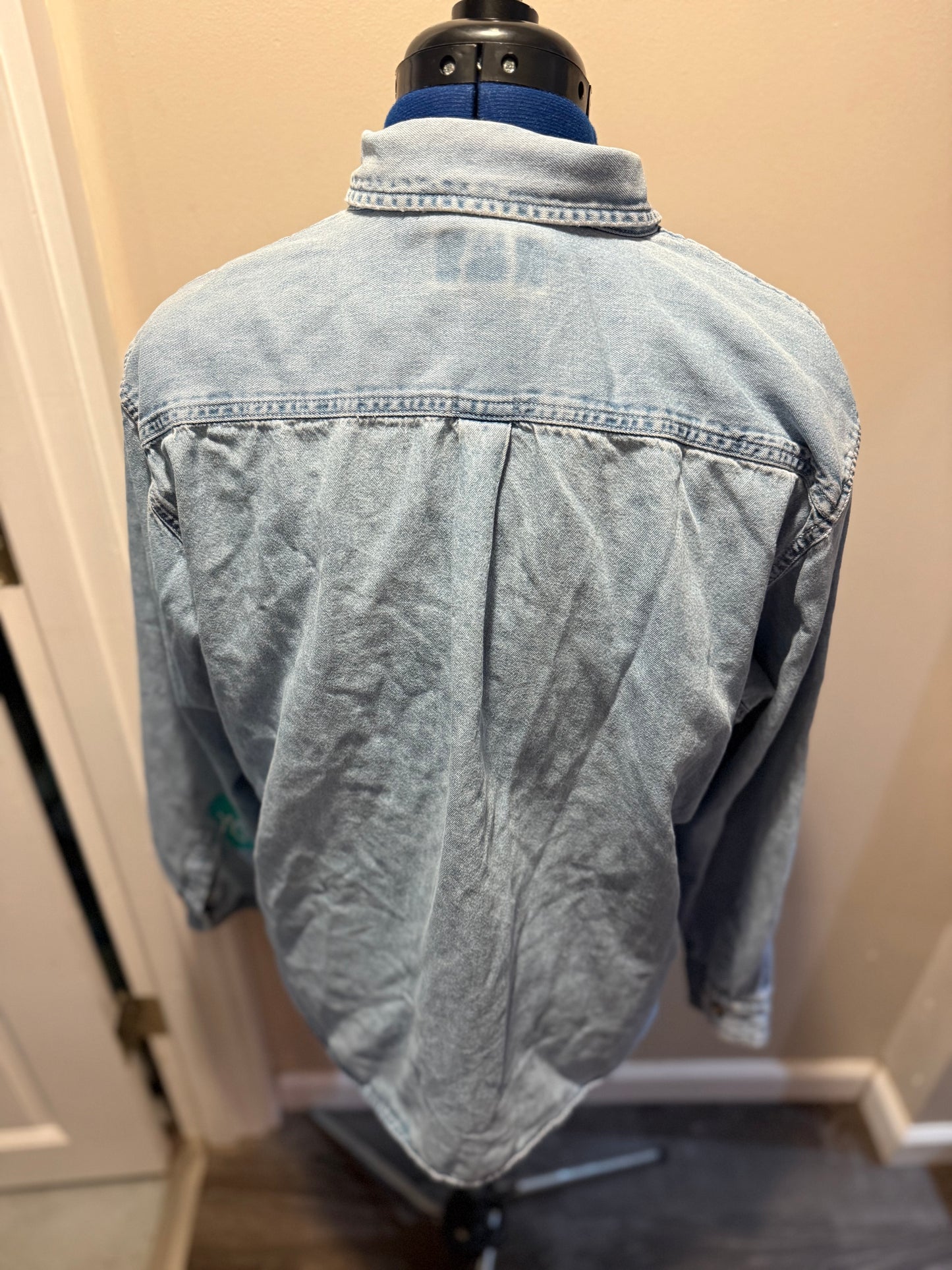 "West Seattle, Best Seattle" on Vintage Denim Button-Up L/S Shirt